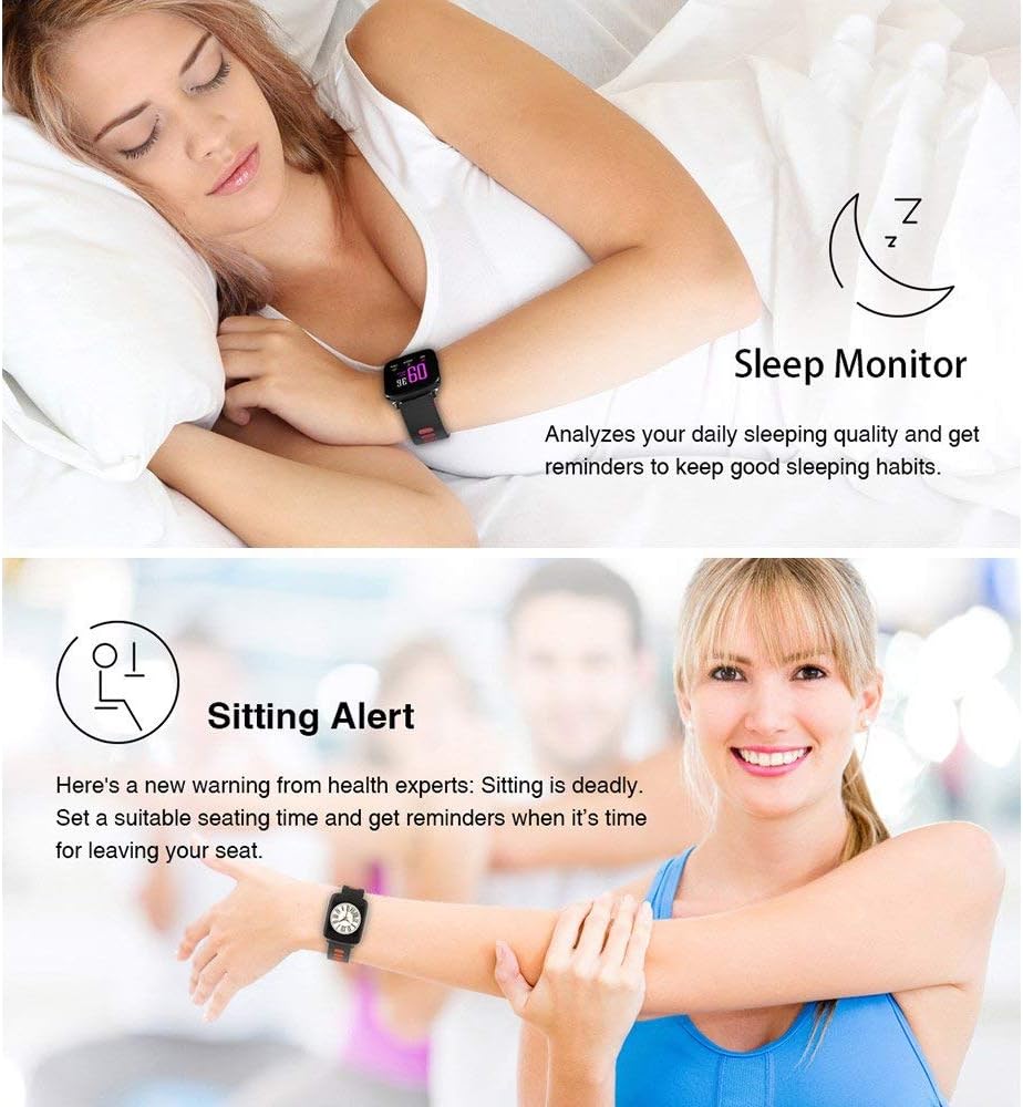 Novopus: Impermeabile IP68 Smartwatch Bluetooth Fitness Tracker con Polso Frequenza cardiaca e notifiche Intelligenti Compatibile con iOS e Android (Nero-Rosso) Novopus: Impermeabile IP68 Smartwatch Bluetooth Fitness Tracker con Polso Frequenza cardiaca e notifiche Intelligenti Compatibile con iOS e Android (Nero-Rosso)