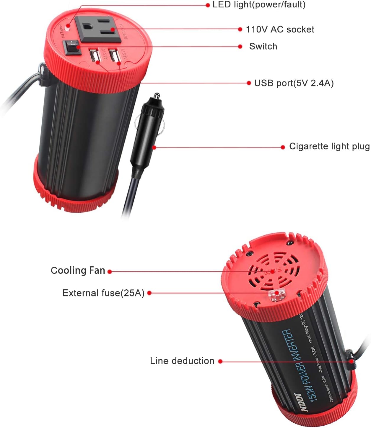 Weekly Top Sale 400W Car Power Inverter, DC 12V to 110V AC Converter with 2 Charger Outlets and Dual 3.1A USB Ports Cigarette Lighter Socket Adapter Get Popular Offer 400W Car Power Inverter, DC 12V to 110V AC Converter with 2 Charger Outlets and Dual 3.1A USB Ports Cigarette Lighter Socket Adapter