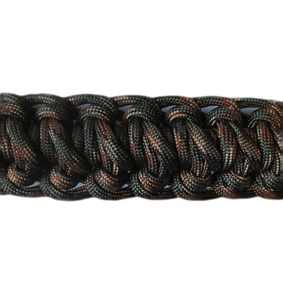 550 Paracord Survival Belt with Plastic Side-Release Buckle (Woodland Camo, Large)