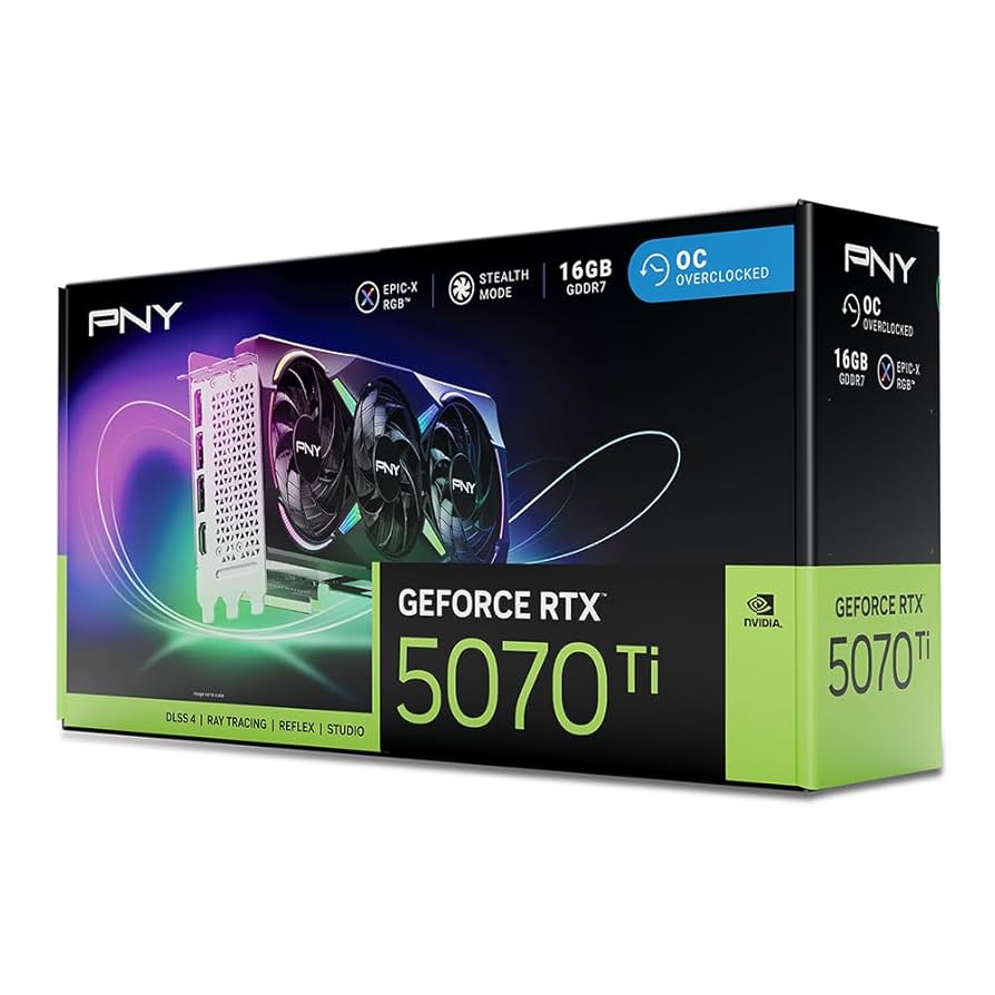 ［新品］PNY GeForce RTX 5070 Ti ARGB OC Amazon.com: PNY GeForce RTX™ 5070 Ti ARGB Overclocked Triple