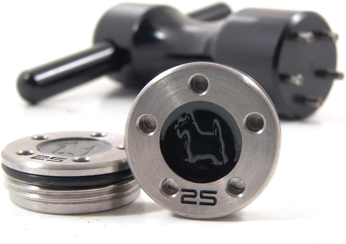 19th Hole Custom Shop 2 of 25g Black Scottie Dog Weight for Scotty Cameron Putters with Wrench Tool