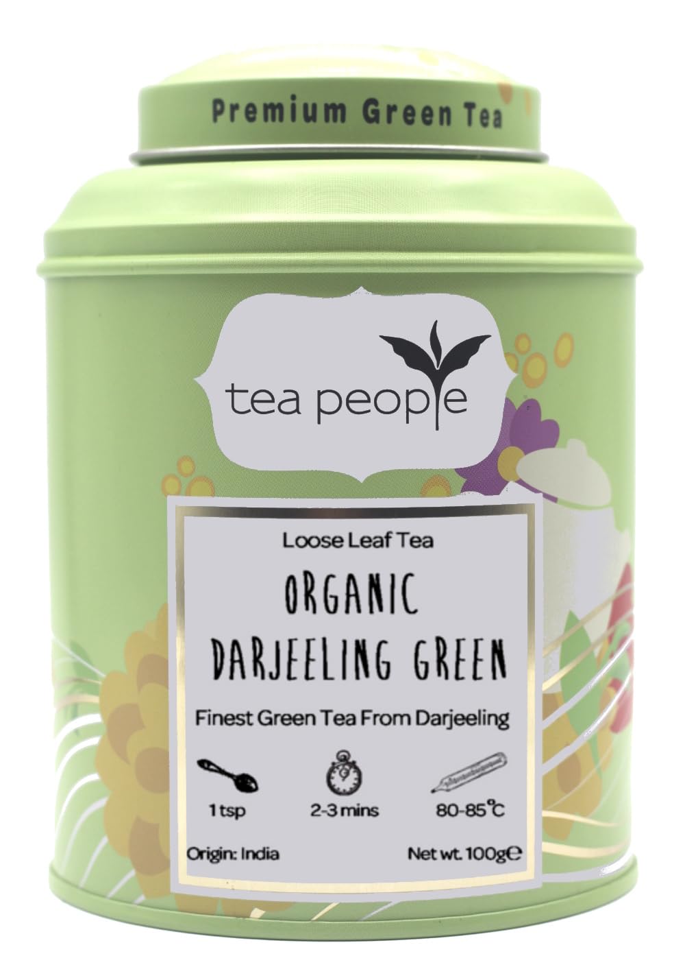 Tea People Organic Darjeeling Green Loose Tea Caddy 100g