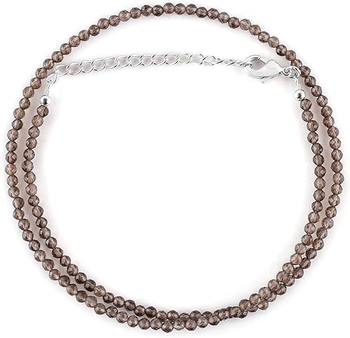 Miniatura 237 de Gargantilla de piedras preciosas naturales, cuentas redondas facetadas, joyería chapada en plata, cristales curativos, cumpleaños, hecho a mano