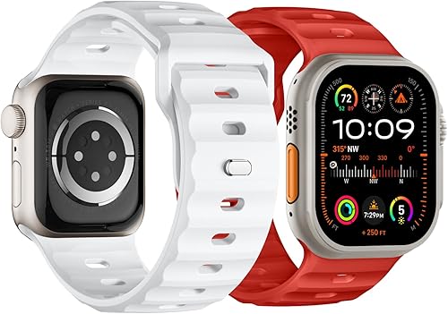 Miniatura 23 de Correa deportiva compatible con Apple Watch Ultra 2 Band de 1.929 in 1.811 in 1.772 in 1.732 in 1.654 in para hombres, correas de silicona suave