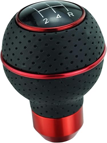 Miniatura 6 de Abfer Pomos de palanca de cambios de 5 velocidades, pomo de palanca de cambios de cuero, extensión para la mayoría de vehículos manuales automáticos