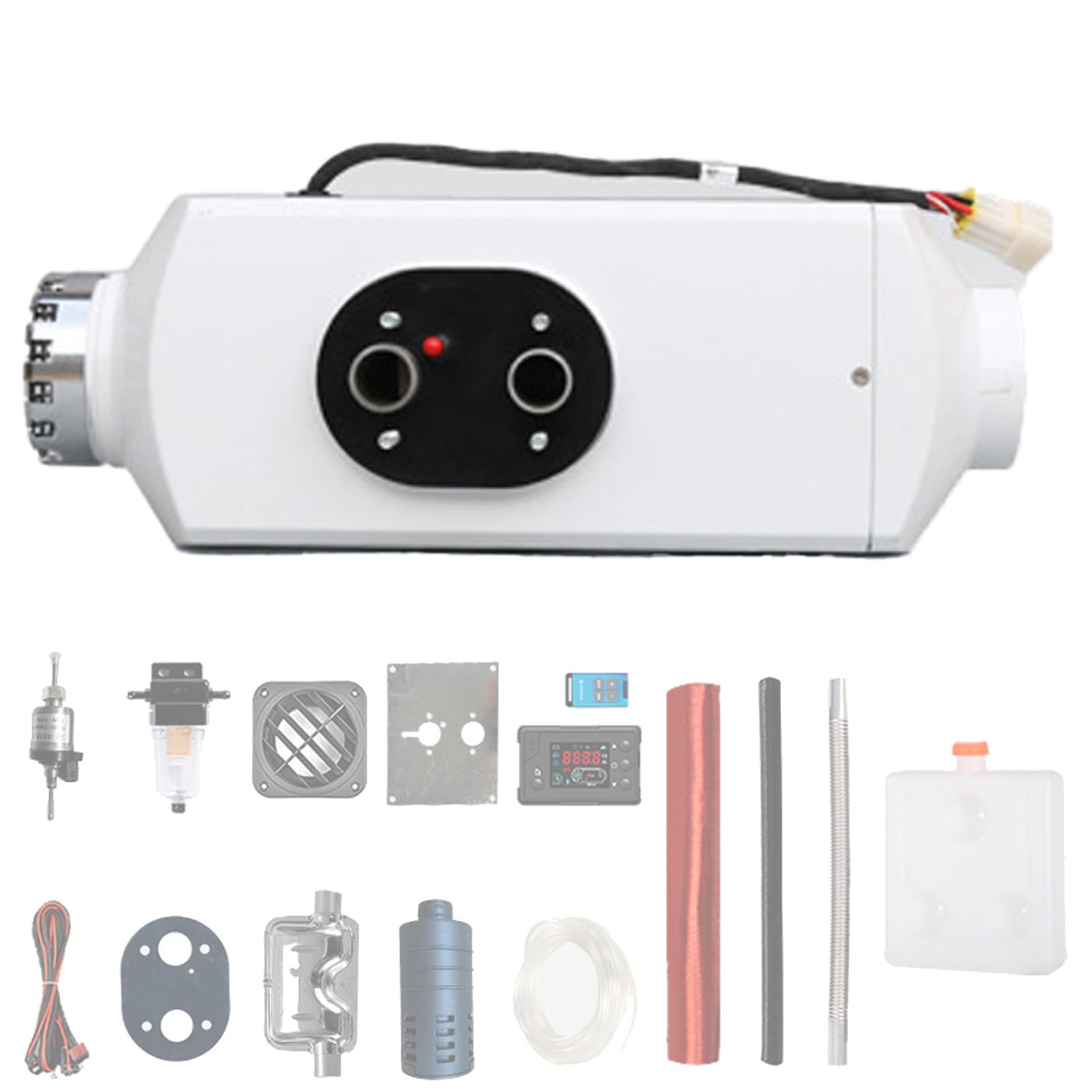 Pnpaea 12v 5kw Air Diesel Heater Parking Heater Diesel Night Heater With Silencer Lcd Switch Remote Control 10l Tank For Motorhomes, Campervans White-12V