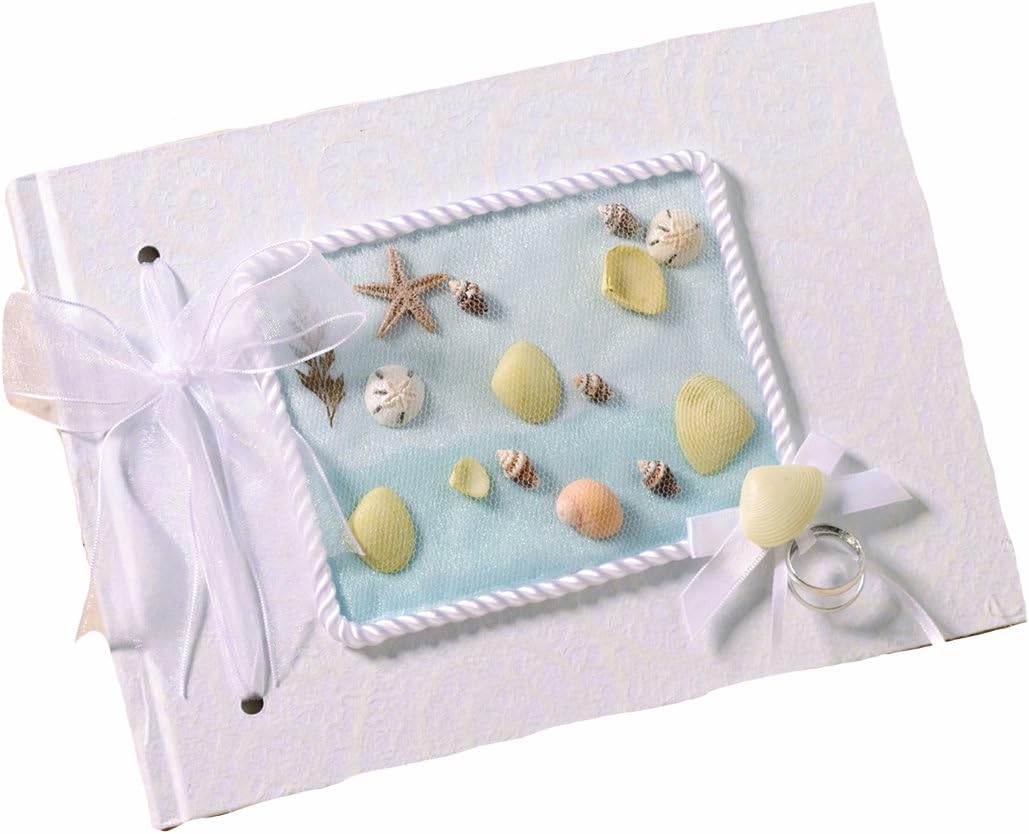 Lillian Rose Coastal Mist Natural Paper Guest Book, 8.5-Inch