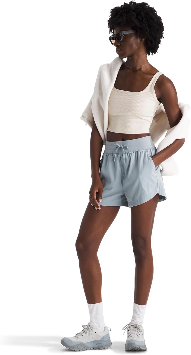 The North Face Women's Aphrodite Arise 3" Short (Standard & Plus Size) - Moisture Wicking, Adjustable Elastic Waistband