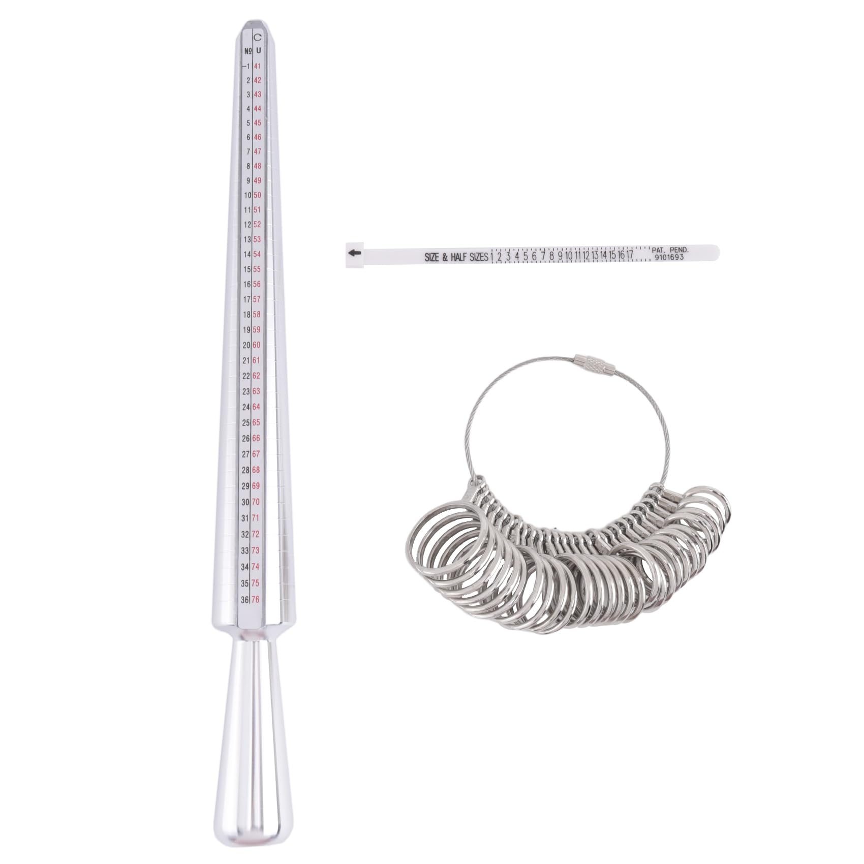 Ctrlzs 3Pcs Ring Sizer Measuring Tool Set Ring Gauges With Finger Sizer Mandrel Ring Sizer For Jewelry Sizing Measuring,