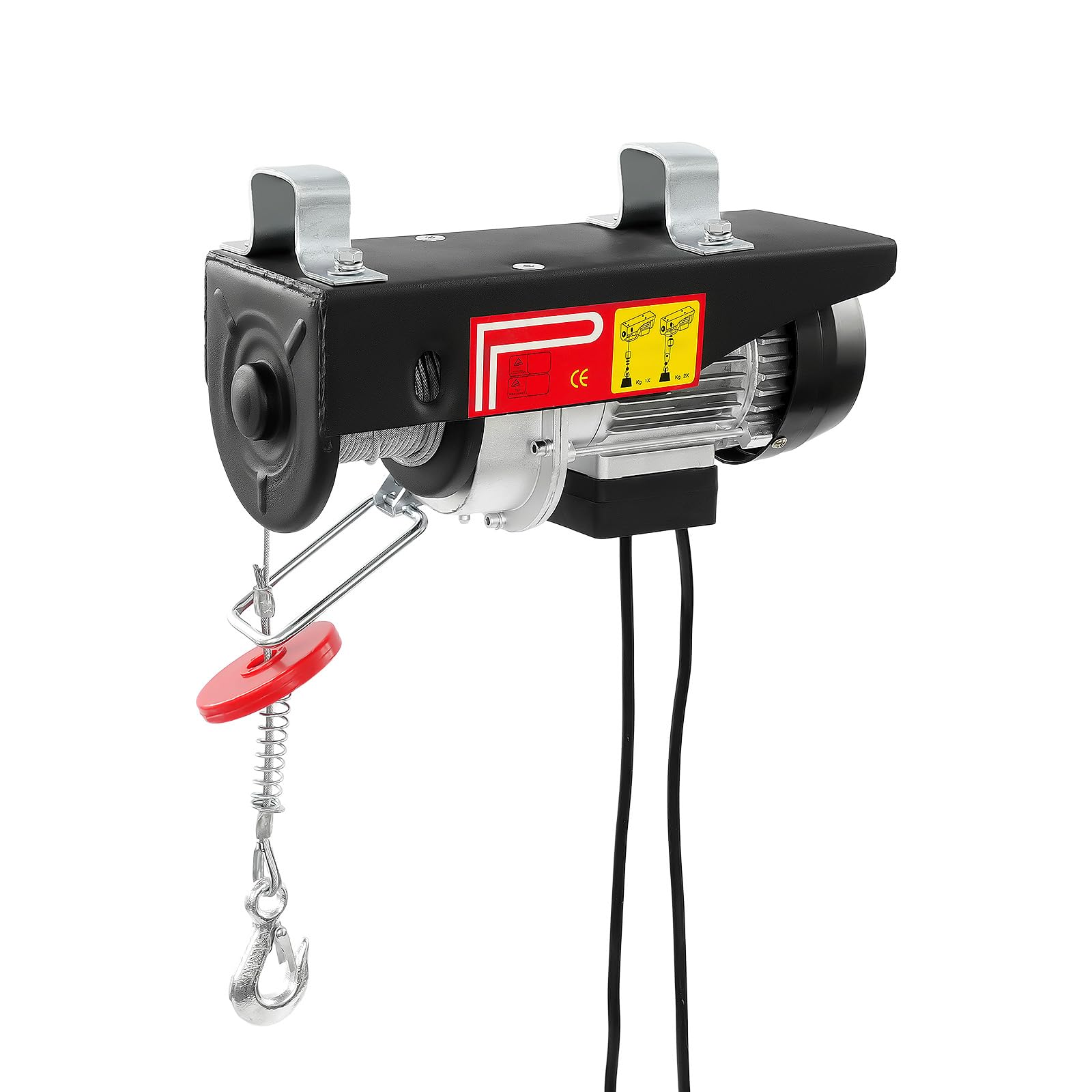 Levantamiento eléctrico de 220 V, 550 W, capacidad de carga de 125/250 kg, cuerda de 18 m, velocidad de elevación 10/5 m/min, cabrestante eléctrico con mando a distancia con cable, para taller