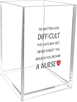 Nurses Week Gifts Stocking Stuffers Christmas Mothers Day Birthday Valentines Day Thanksgiving Day Halloween Thank You Womens Day Gift for Nurse Pen Holder for Desk Present for Best Nurse Ever Gifts