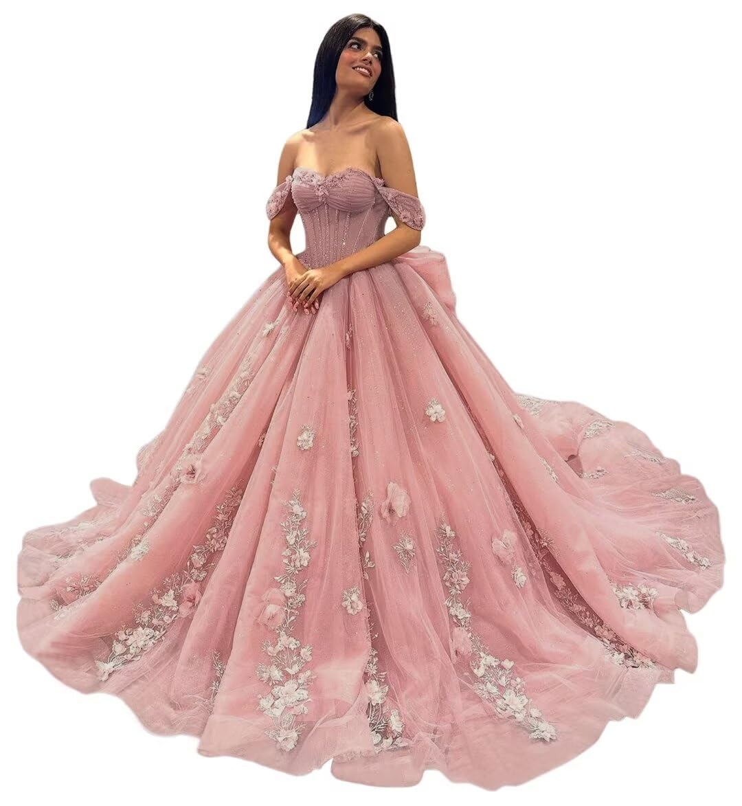 Ftupza 3D Floral Quinceanera Dress