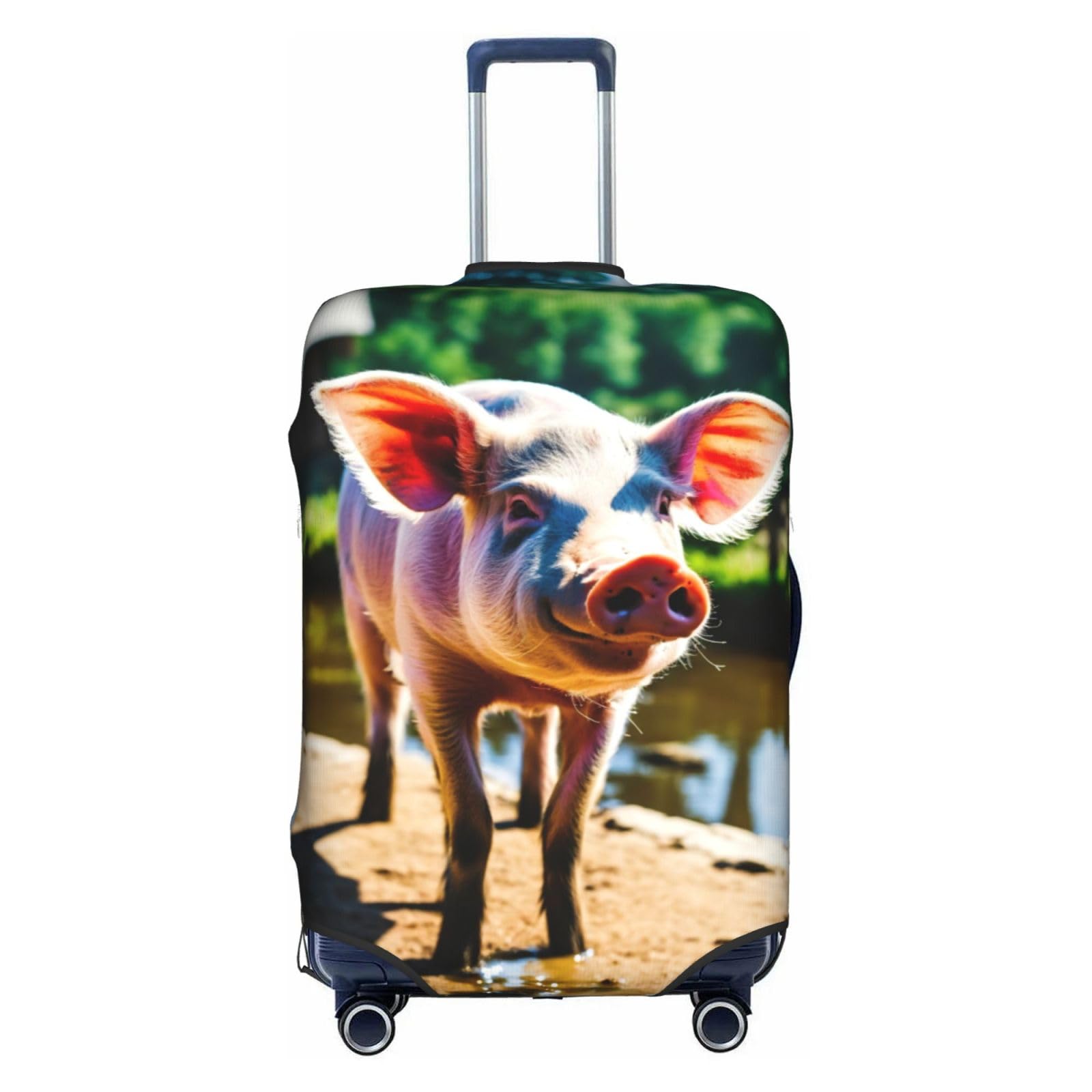 Housse de bagage voyage cochon blanc extensible pour valise S - 8