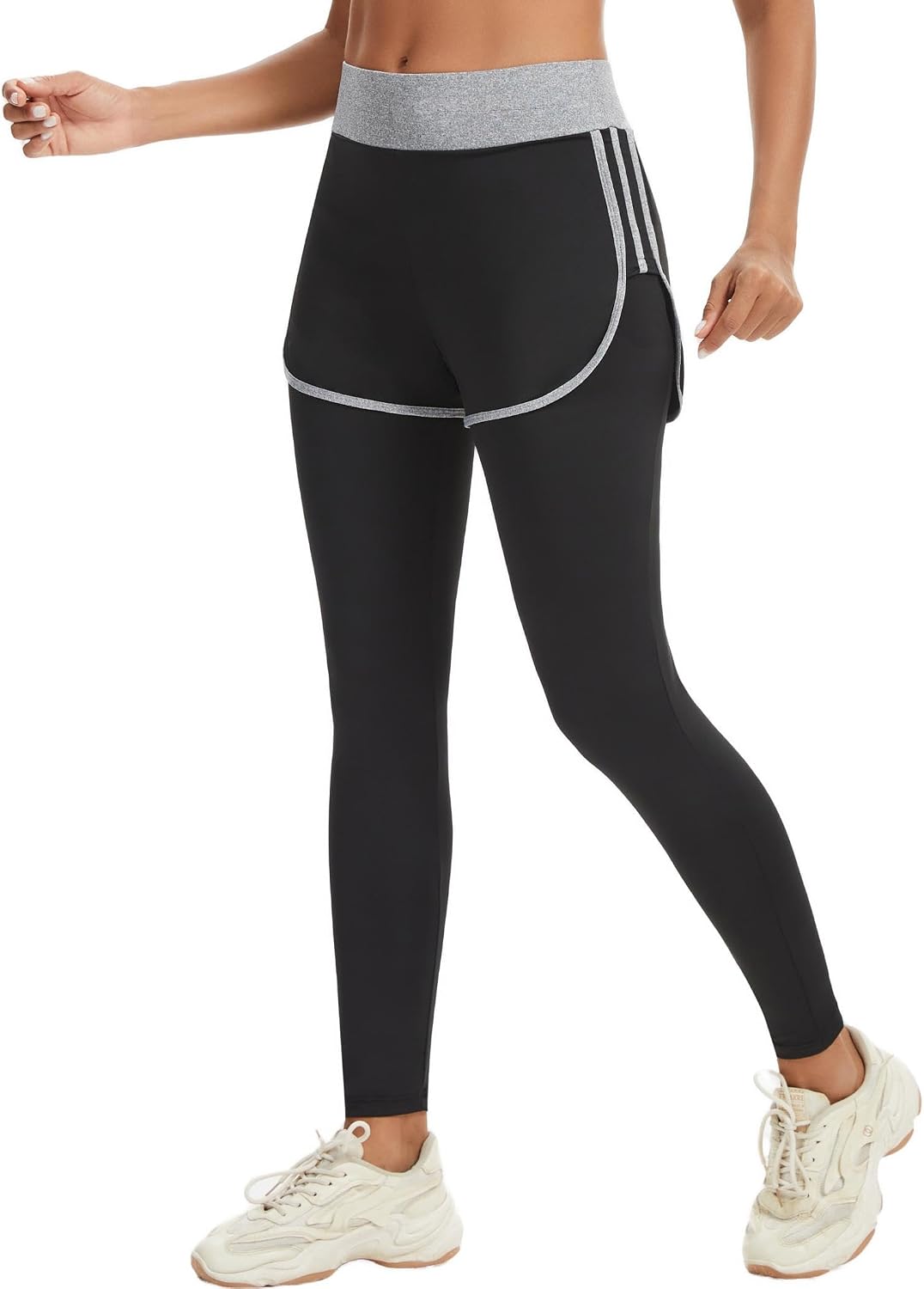 Women's 2-in-1 Running Shorts with Built-in Shorts Liner - High Waisted Athletic Shorts with Pocket, Quick Dry