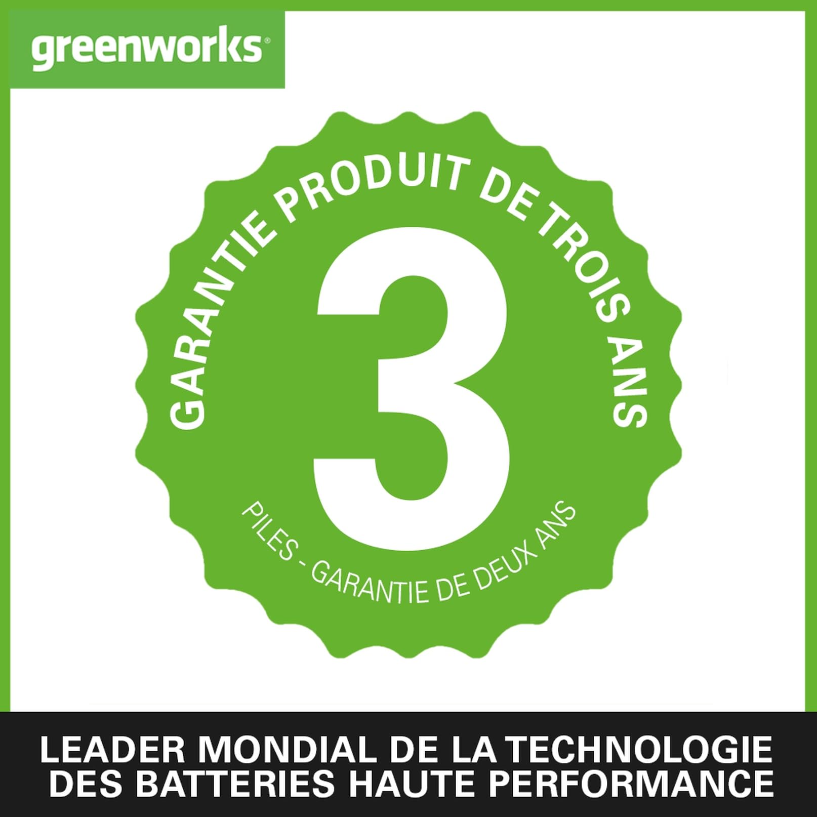 Greenworks 48V (24V x 2)Tondeuse à Gazon Sans Fil pour Pelouses Jusqu'à 210m², Largeur de Coupe 36 cm, Sac de 40L, INCLUS Deux Batteries de 24V 2Ah et Chargeur Double, Garantie 3 Ans, G24X2LM36K2X