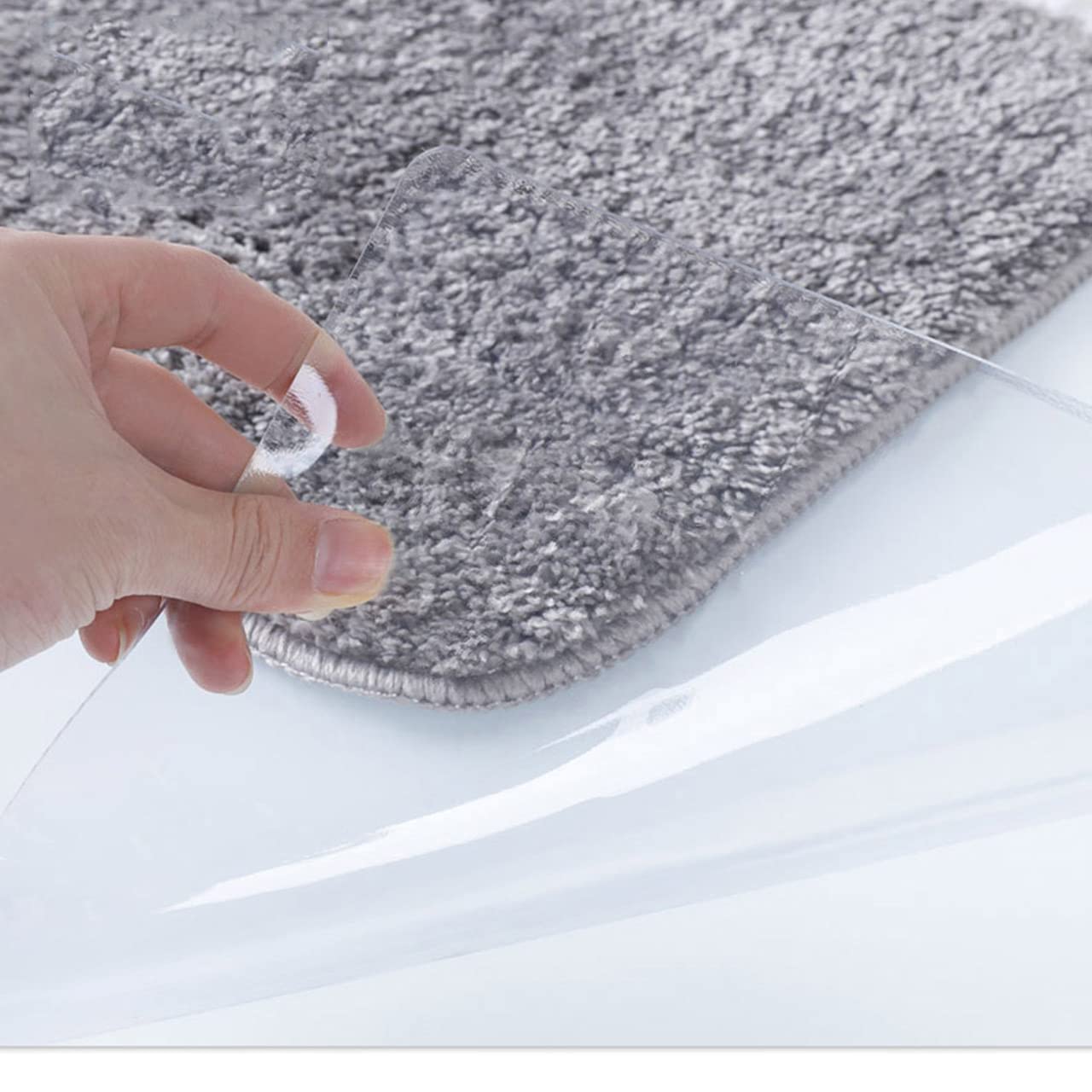 Tapis de Protection de Sol Extra Large en PVC Transparent, rectangulaire, en Vinyle, pour sols en Bois Dur, Anti-poussière et Lavable (100 x 200 cm)