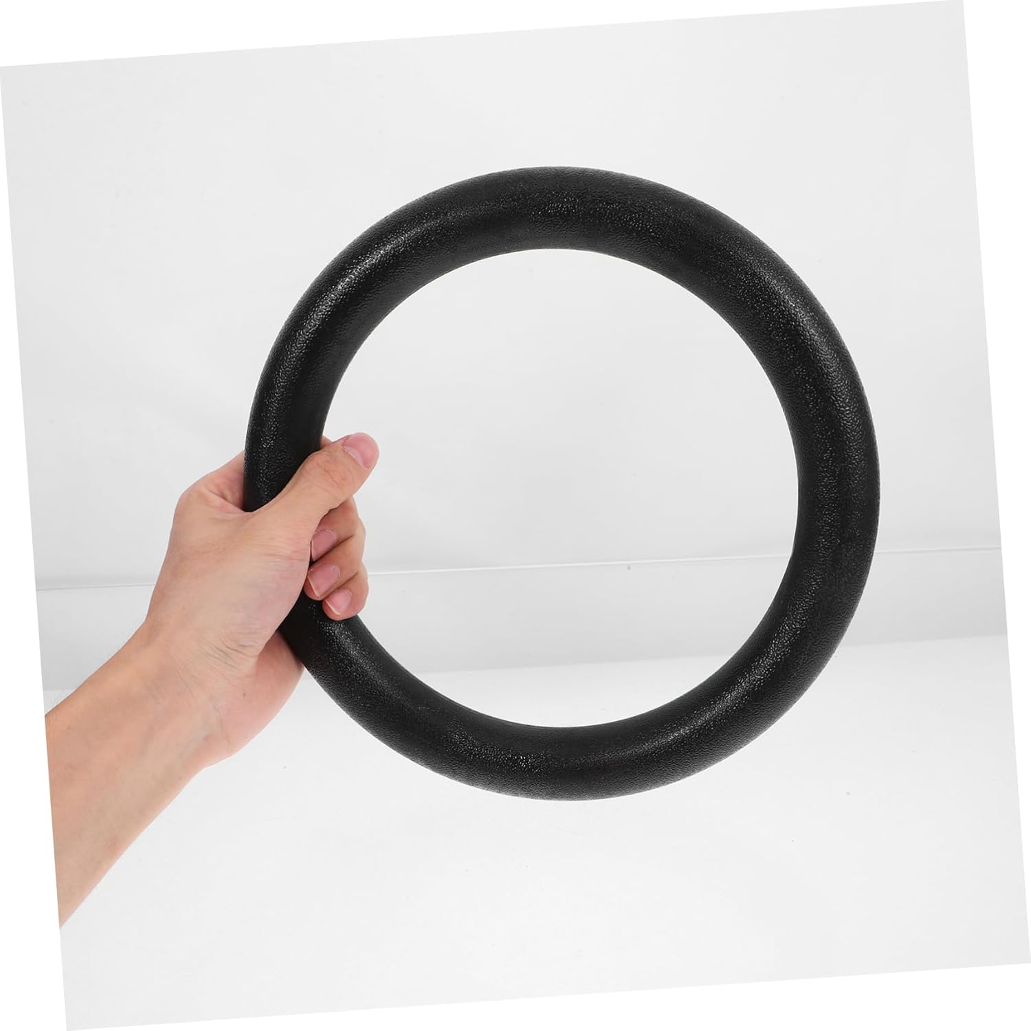 ibasenice 2Pcs Gymnastic Rings Plastic Fitness Rings for Bodyweight Training Strength Workouts Cross Training Black for Home Gym Muscle Development