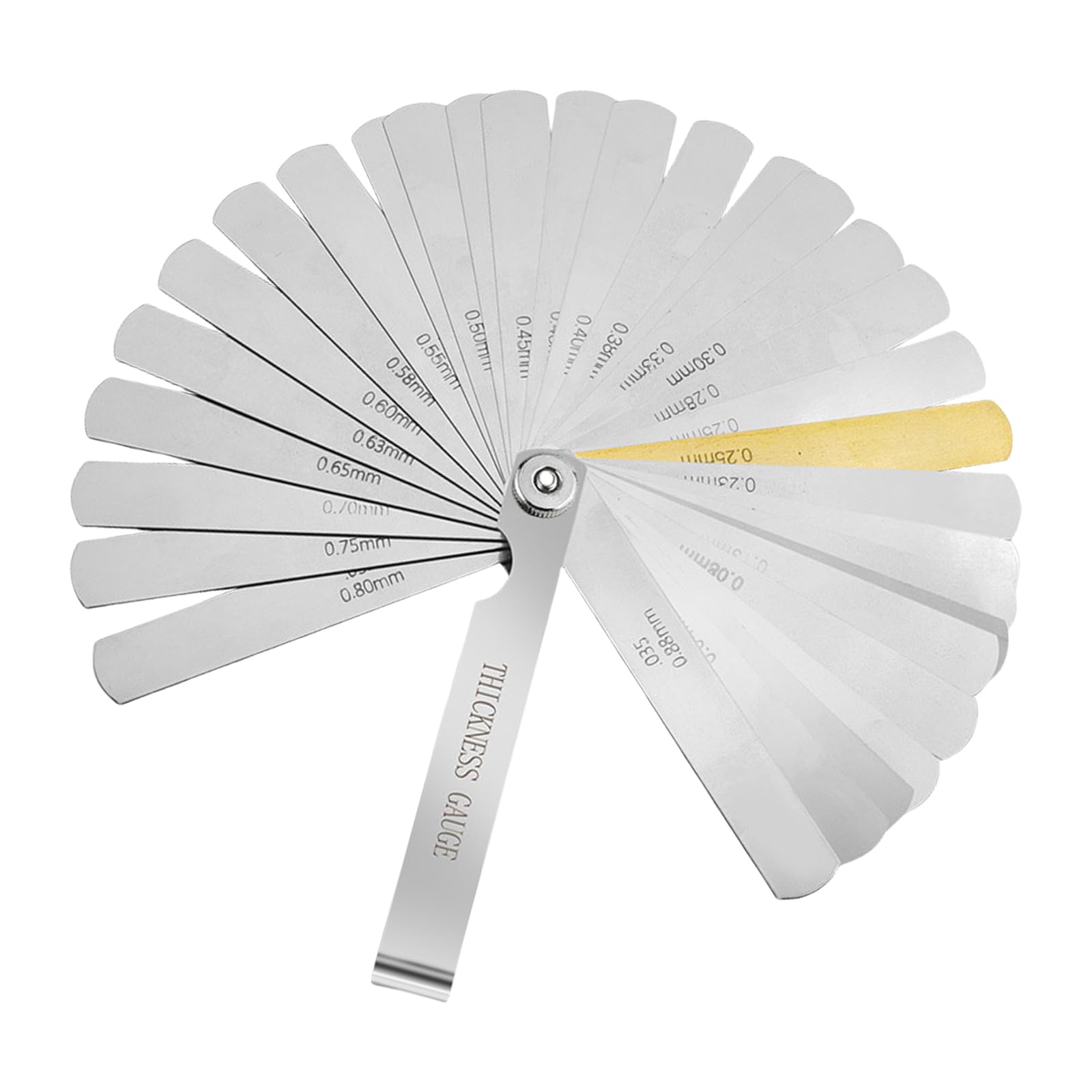 Ywluuoo 32Pcs Cushion Marked Feeler Gauge Set In Stainless Steel For Multifunctional Measuring Needs Mechanical Instrument Calibration Thickness Measurement Tool
