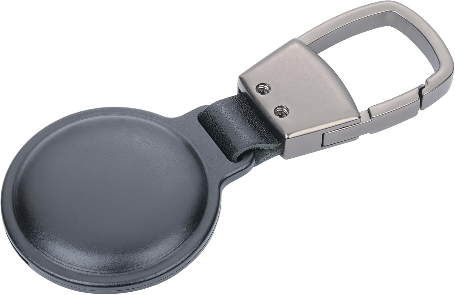 TROIKA Key ring/protective case for Apple AirTag Airtag Holder – with carabiner for flexible attachment – Cut-out with magnetic closure – Aluminium – Original Black, Black, 8.5 x 3.7 x 0.9