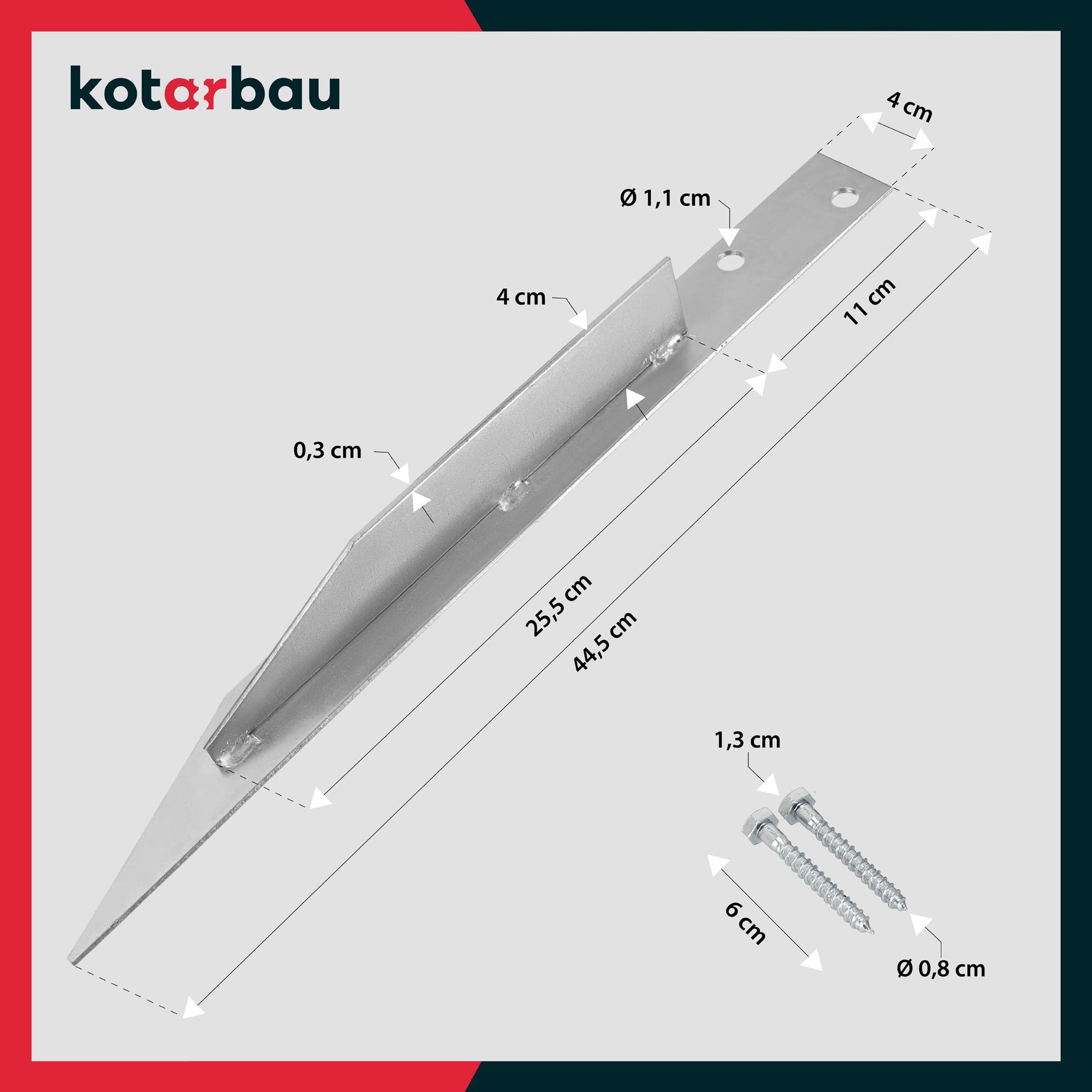 KOTARBAU® Universal Einschlaghülse Bodenanker für Schaukel 4 Stk. 8