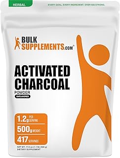 BulkSupplements.com Activated Charcoal Powder - from Coconut Charcoal, for Teeth Whitening - Vegan & Gluten Free, 1.2g per Serving, 500g (1.1 lbs) (Pack of 1)