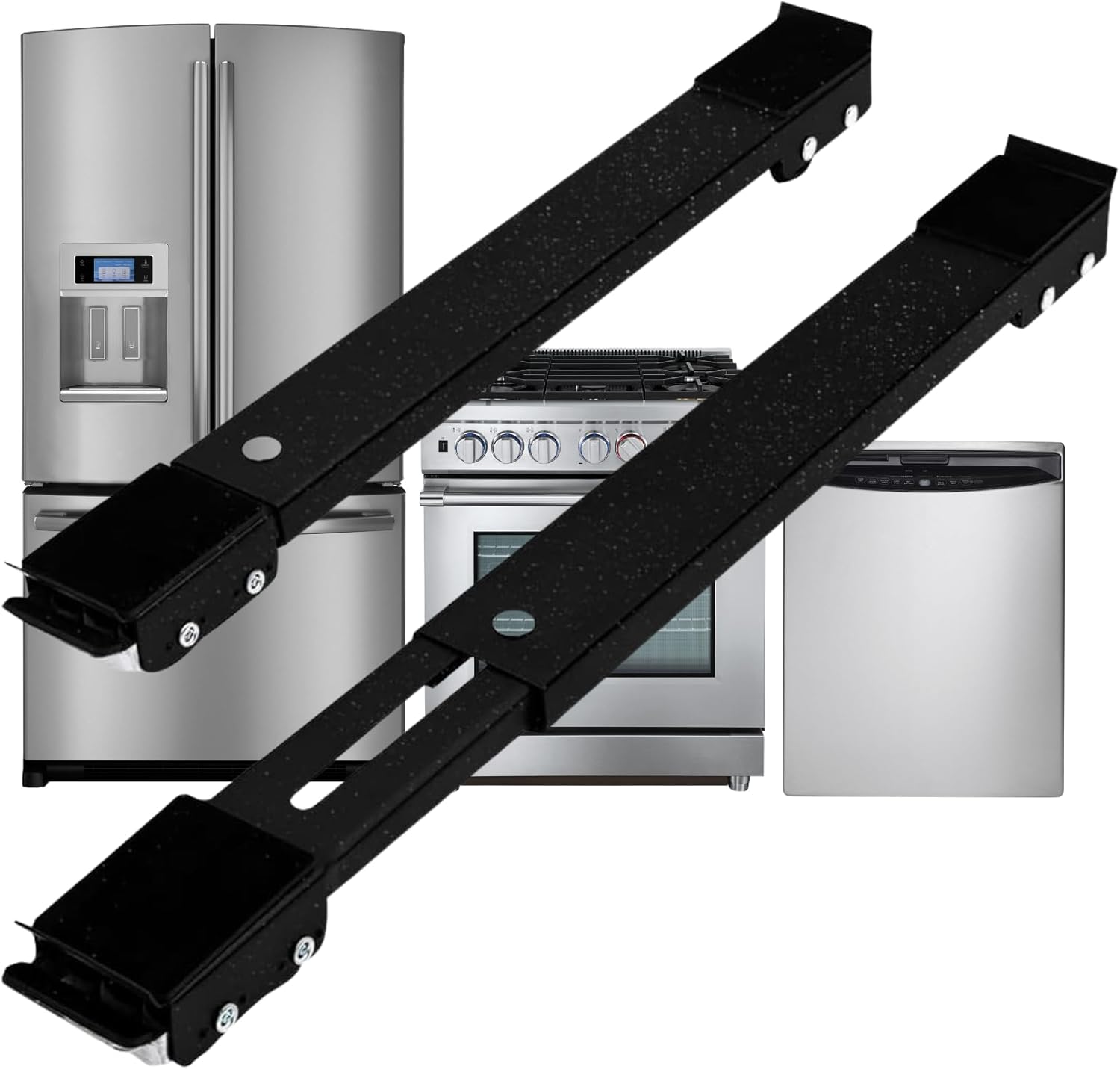 Suporte Ajustável com Rodízios para Eletrodomésticos, Capacidade 200kg, Compatível com Geladeira, Fogão e Máquina de Lavar Louças