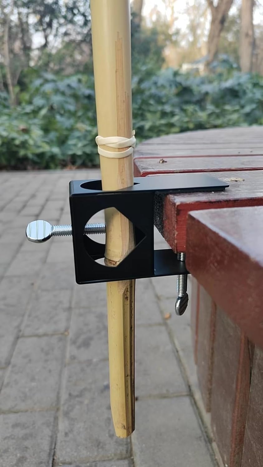 Universal Pole Holder Deck Mount Clamp - Compatible with Tiki Torch and Mounting Poles on Porch, Table, Deck or Fence(6 Pcs)