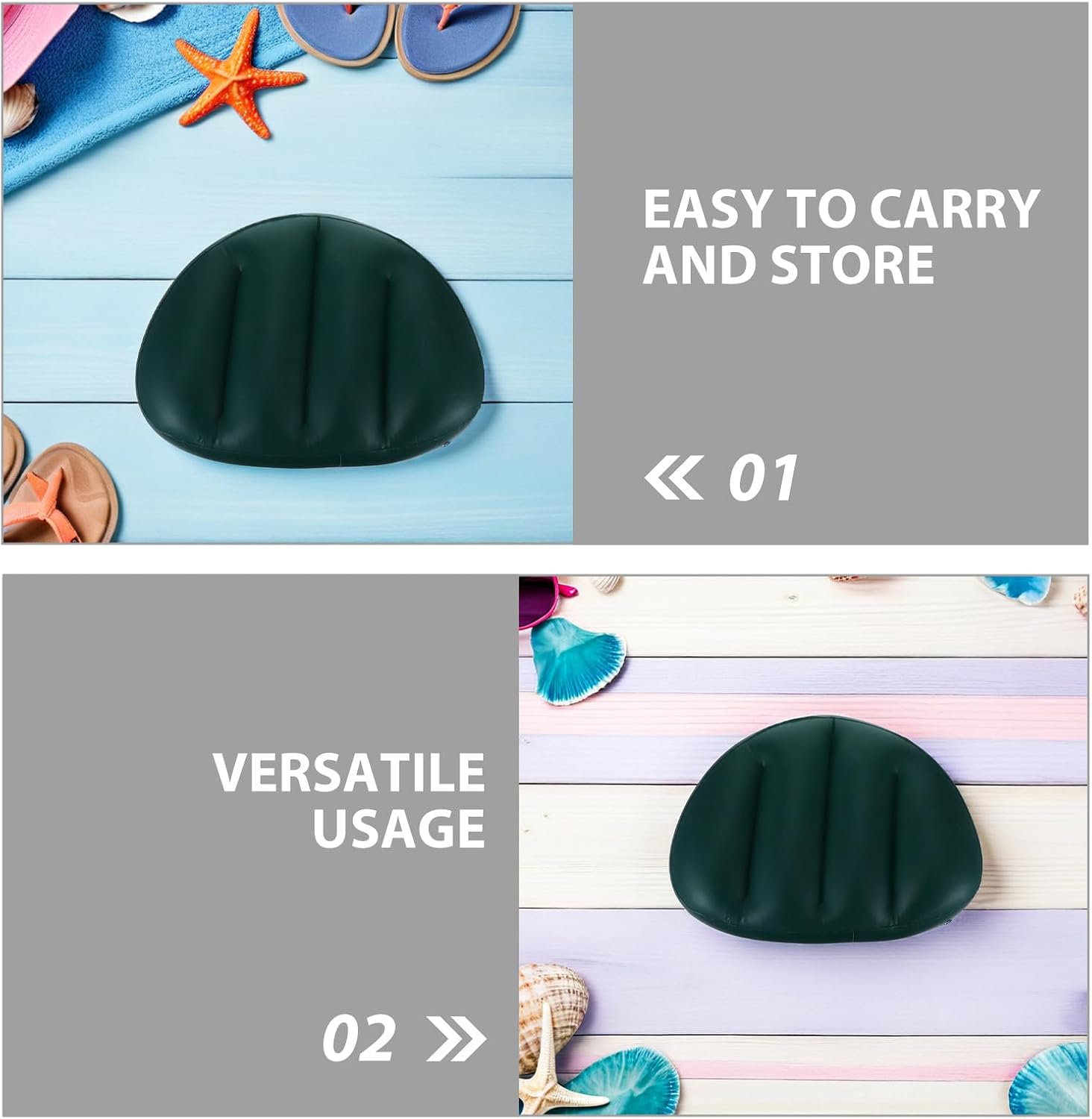 YARNOW 5pcs Kayak Seat Pad: Inflatable Boat Cushion - Kayak Seat Pad - Inflatable Saddle Blow Up Cushion Portable Row Water Drifting Supplies Dark Green