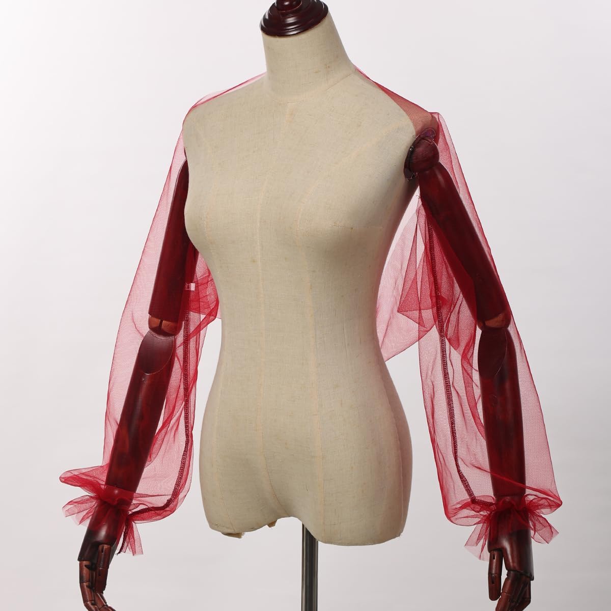 Women's Wedding Tulle Bolero Shrug Transparent Festive Cardigan Long Sleeve Bridal Bolero Shoulder