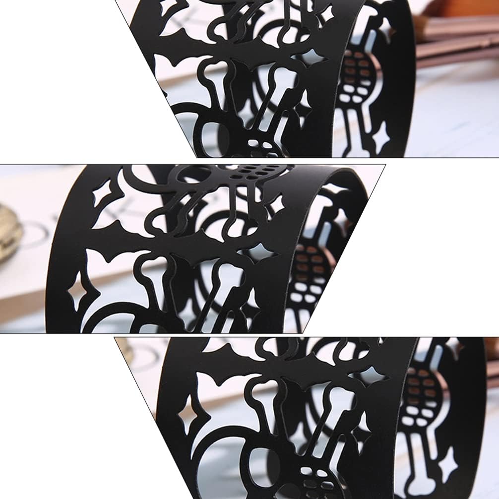 Generic Halloween Cuff Bracelet Hollow Out Skeleton Skull Metal Open Wide Statement Bangles Halloween Party Jewelry Decorations, Black, 6.3X5cm, 7T735W1215DA851S: Clothing, Shoes & Jewelry