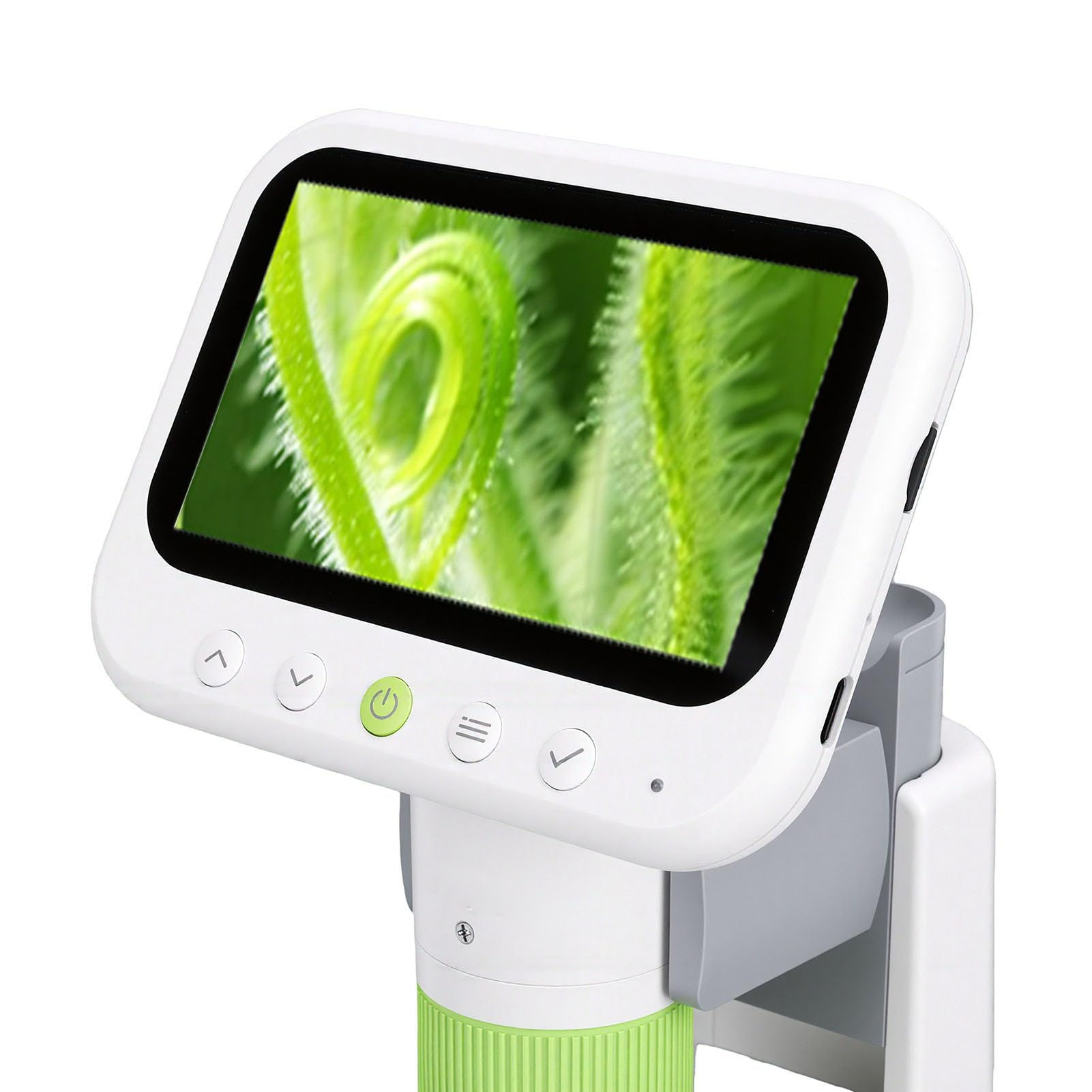 Aramox Digitales Mikroskop mit 4,3-Zoll-LCD-Bildschirm, Handmikroskop mit 50- Bis 500-facher Vergrößerung, Zwei LED-Leuchten, 5 Objektträgern, USB für Studenten, Anfänger, Heimstudium, Erkundung Im