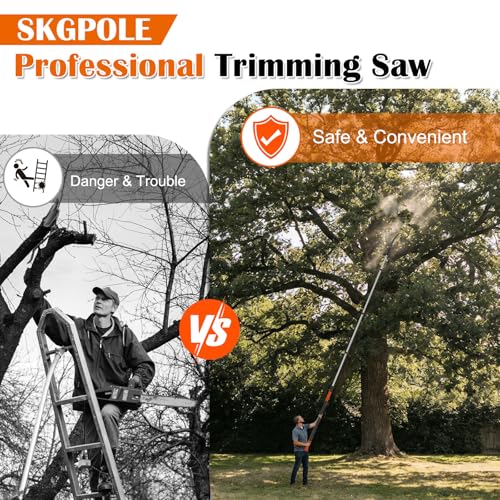 Image of Buyplus 26FT Reach Pole Saws for Tree Trimming, Pole Saw with 5-20FT Telescoping Extension Pole, Pruning Saw with 24 inch 3X Detachable Saw, Non-Slip Handle, Tree Trimmer for Garden Yard Palms Shrubs