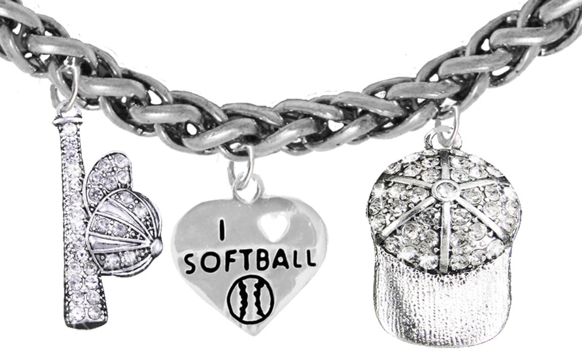 Softball Bracelet, US Softball Bracelet, Softball, Softball Bracelet, Softball Moms Bracelet, Softball Jewelry, US United States Softball Team Bracelet, Hypoallergenic.