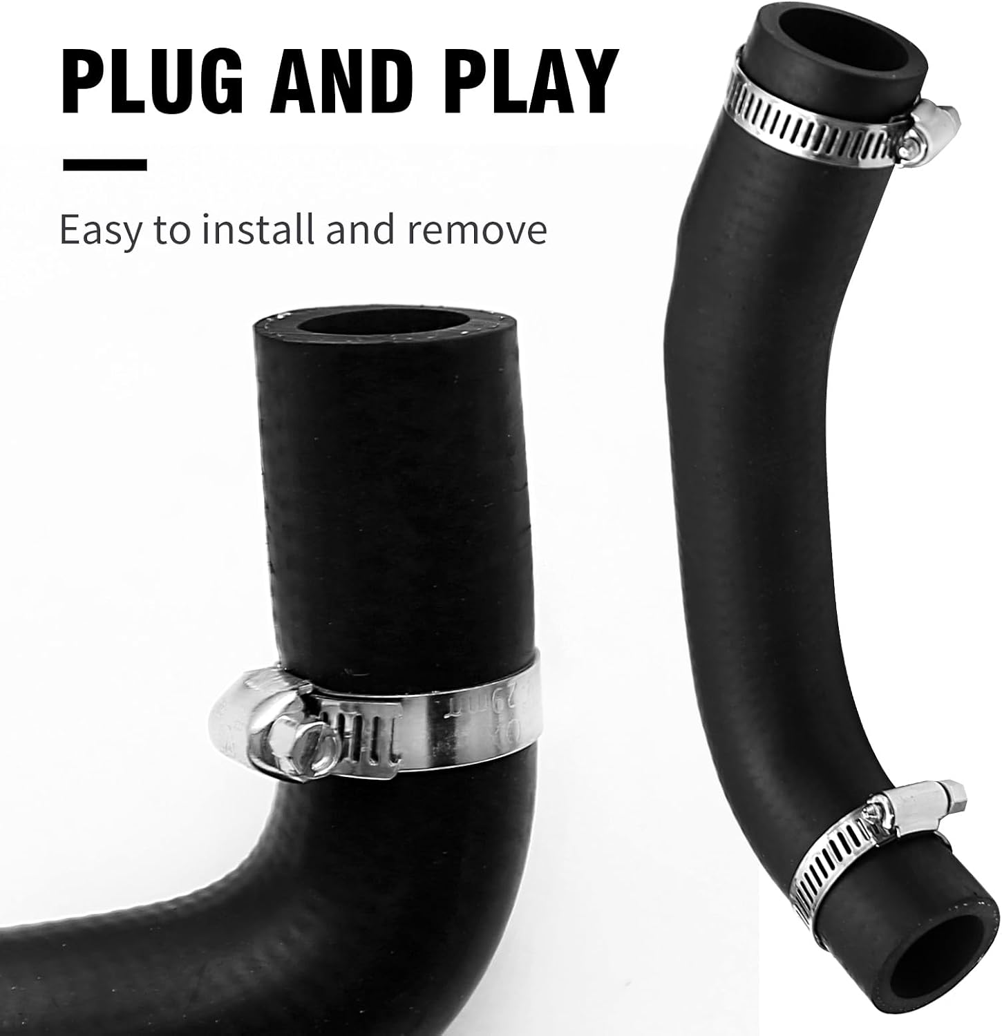 2 PCS Fuel Filler Vent Hose Kit with Clamp, Replacement for Jeep Wrangler YJ 1987-1995 with 20 Gallon Plastic Tank, Replaces# 52040079 52040081