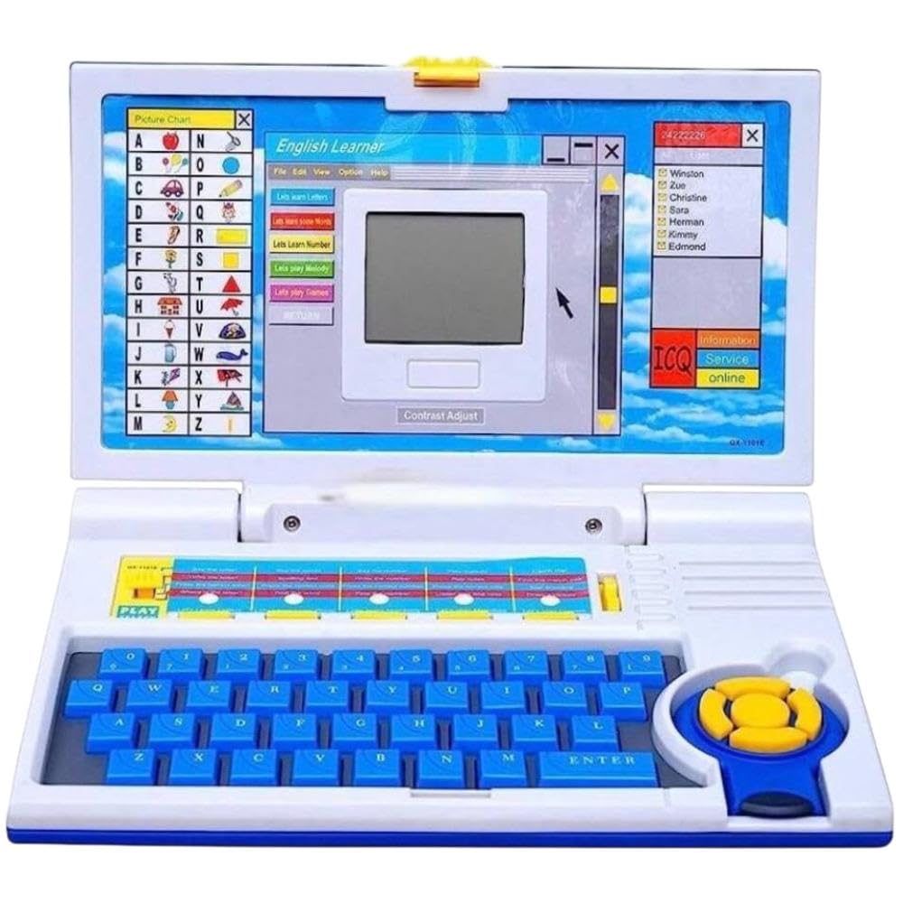 Xcillince Toys Learning Baby Computer 20 Fun Activities Laptop for Kids Learn Letter, Words, Games, Mathematics, Music, Multicolor