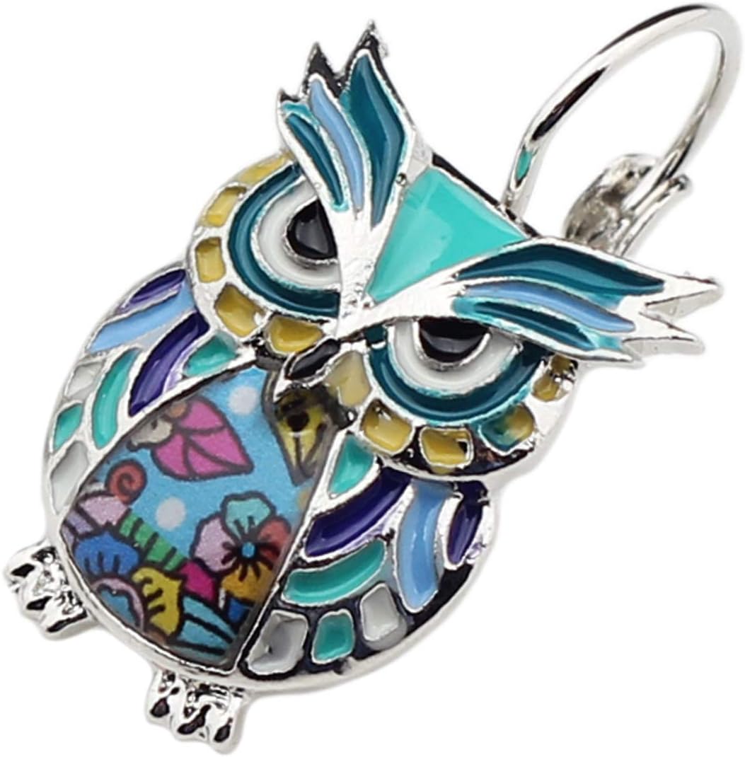 NEWEI Cute Enamel Alloy Anime Owl Parrot Earrings Studs French Clip Dangle Fashion Bird Jewelry For Women Gifts image 3