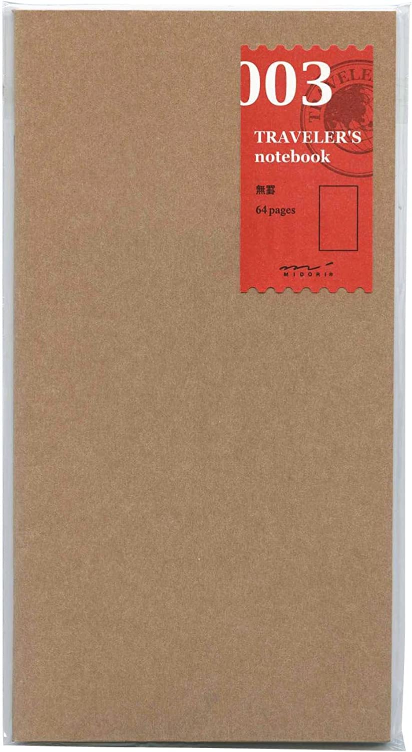 Midori Traveler's Notebook Refill Set/Regular (C-set) #021connection band + #008Clear Zipper Pocker + #017Monthly Diary + #003blank + #002grid + DaiDai Original ballpoint pen