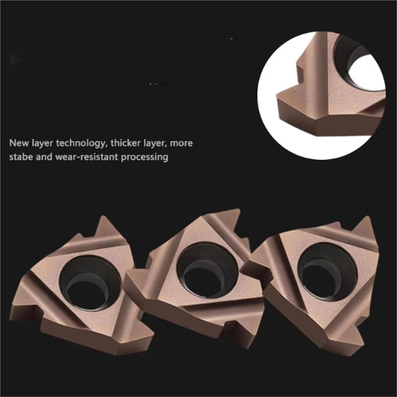 Inserto De Roscado Carburo CNC Indexable 10 Piezas Acero Inoxidable(16ER AG60 P7320)
