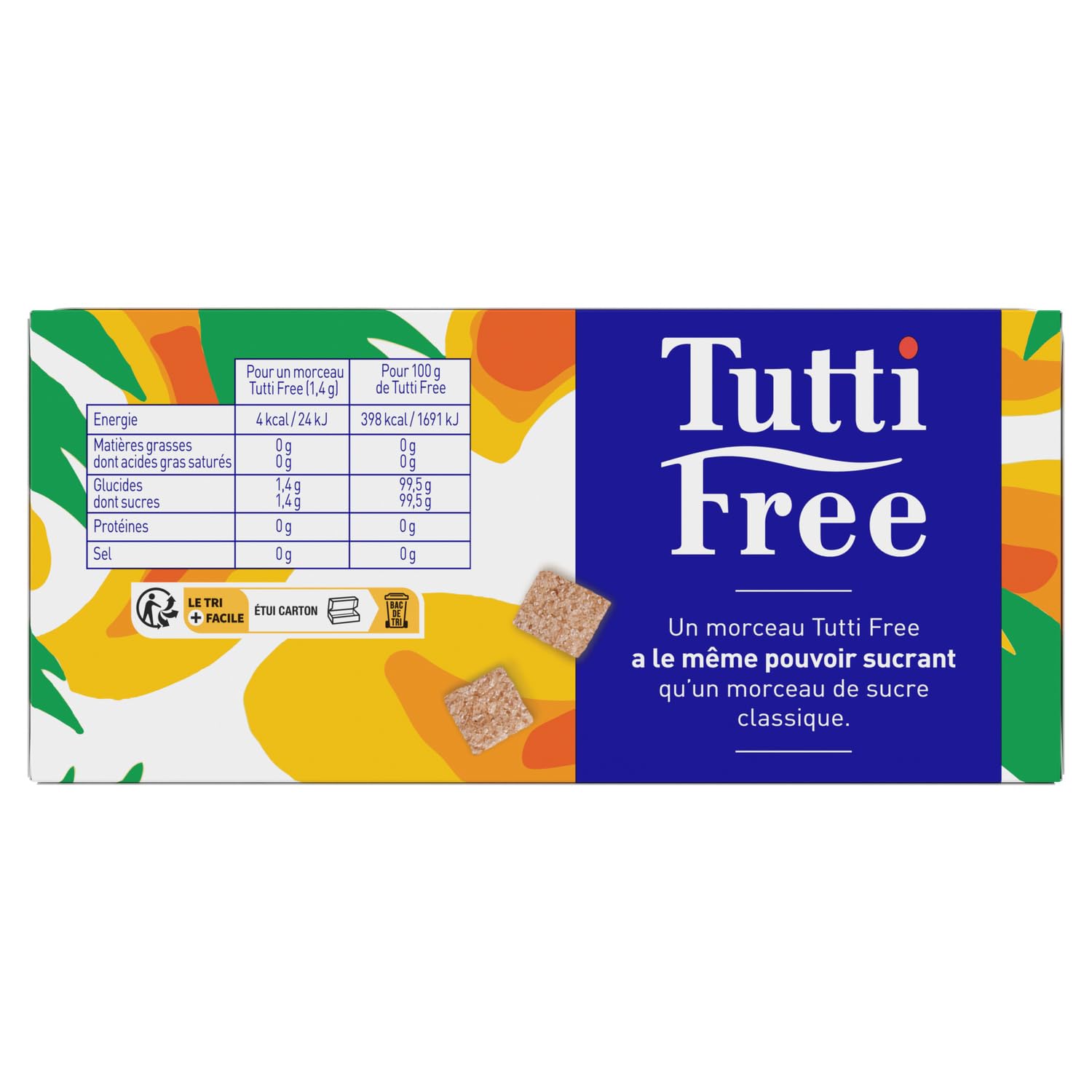 TUTTI FREE Sucre Bruns Morceaux 290 g — Édulcorant au Sucre Roux de Canne et Sucralose, 208 Morceaux Compacts, Sans Aspartame - Lot de 3