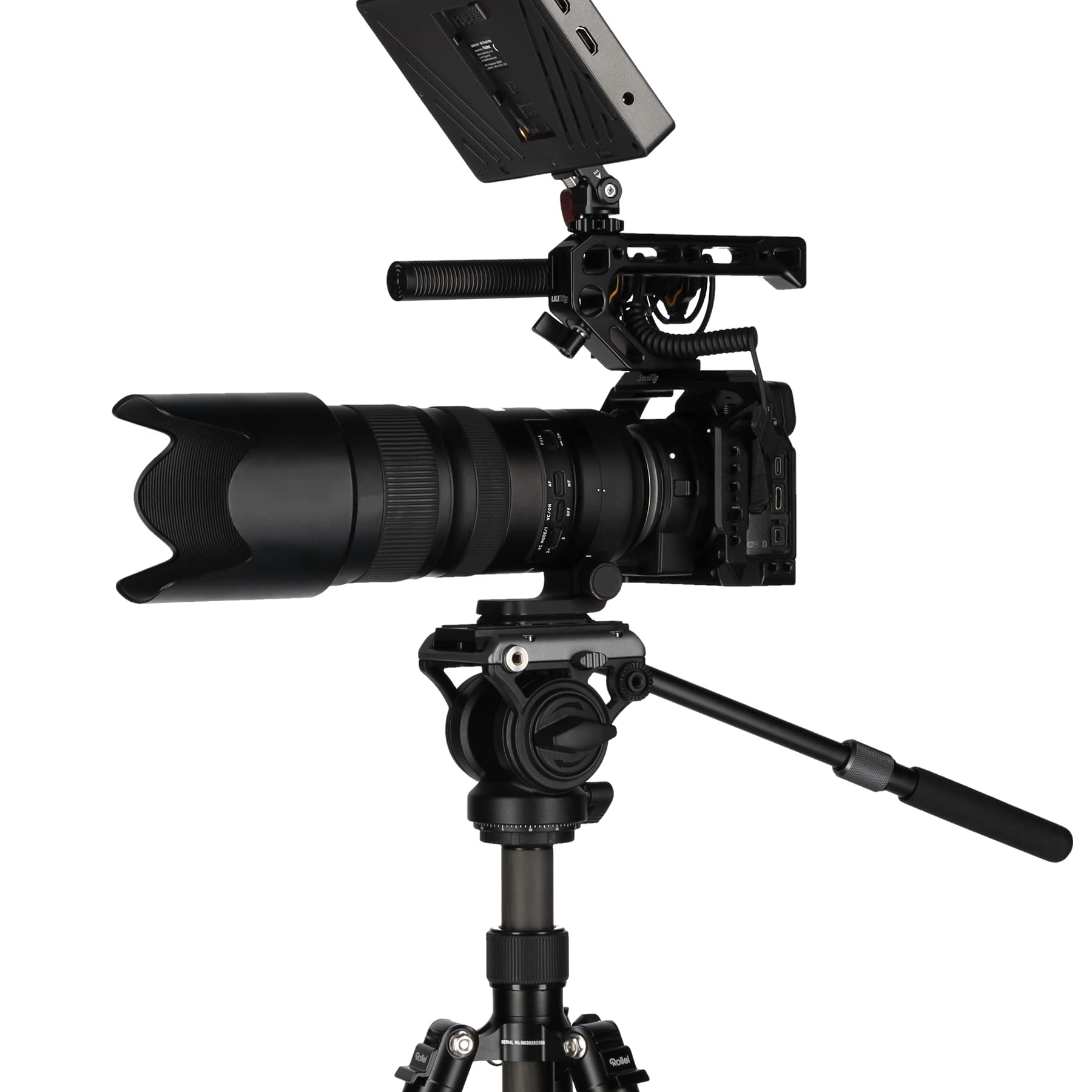 Rollei VH-6 - Testina video fluido per videocamere e fotocamere DSLR per filmati, video, creazione di contenuti, streaming live e portata 10 kg