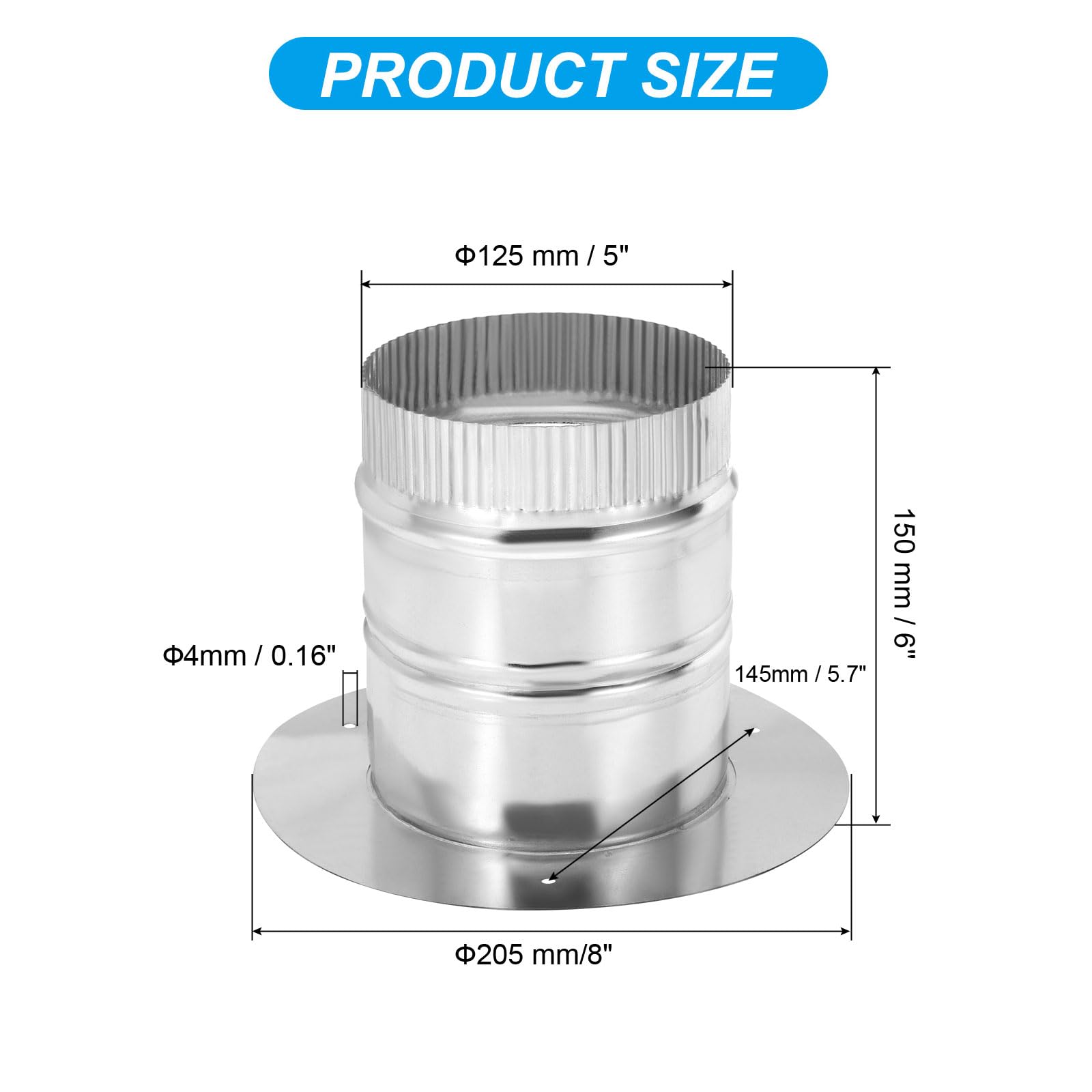 PATIKIL 5" Round Duct Collar - Image 2