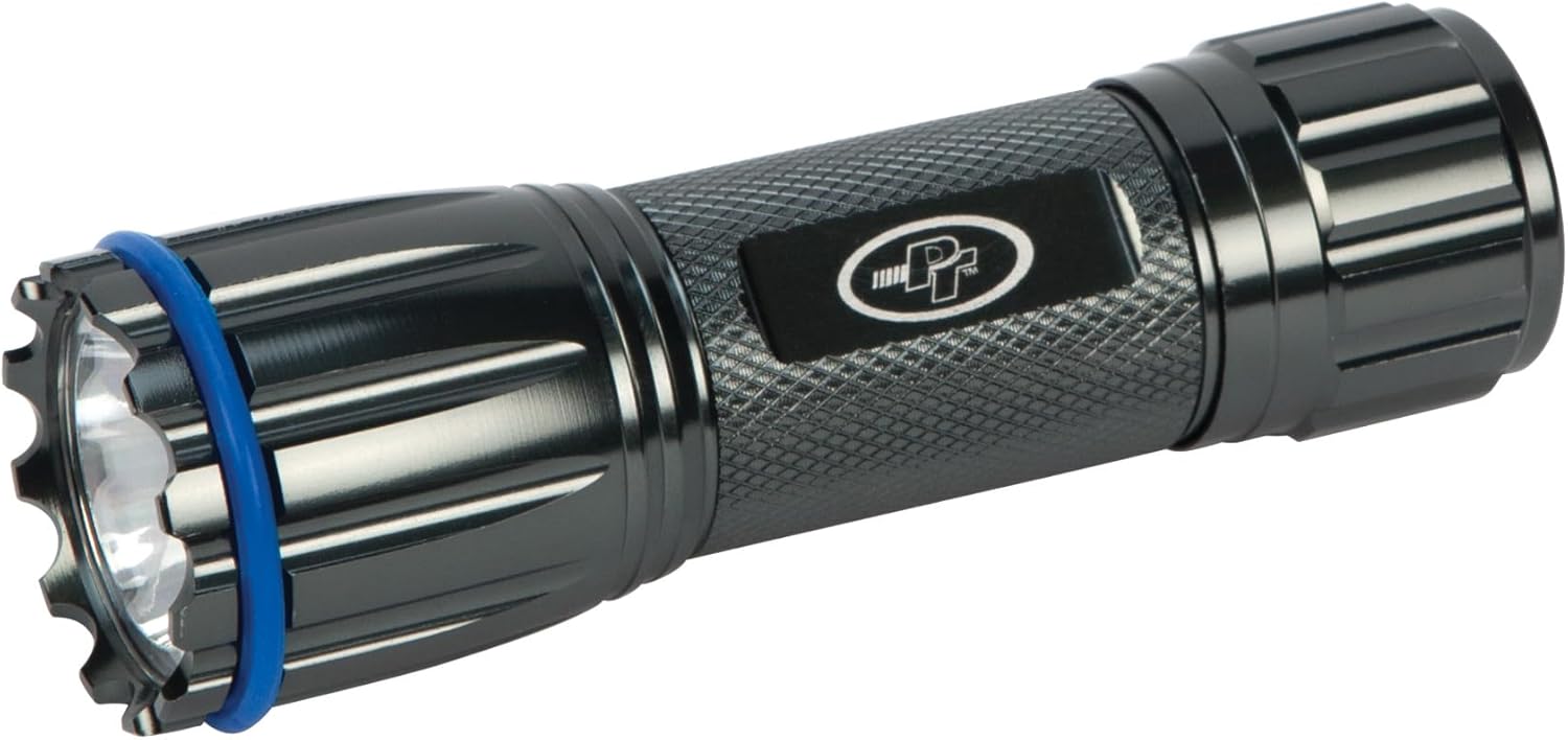 Performance Tool W2481 Waterproof LED Flashlight - 103 Lumens, Anodized Aluminum, Long Beam Distance, Batteries Included
