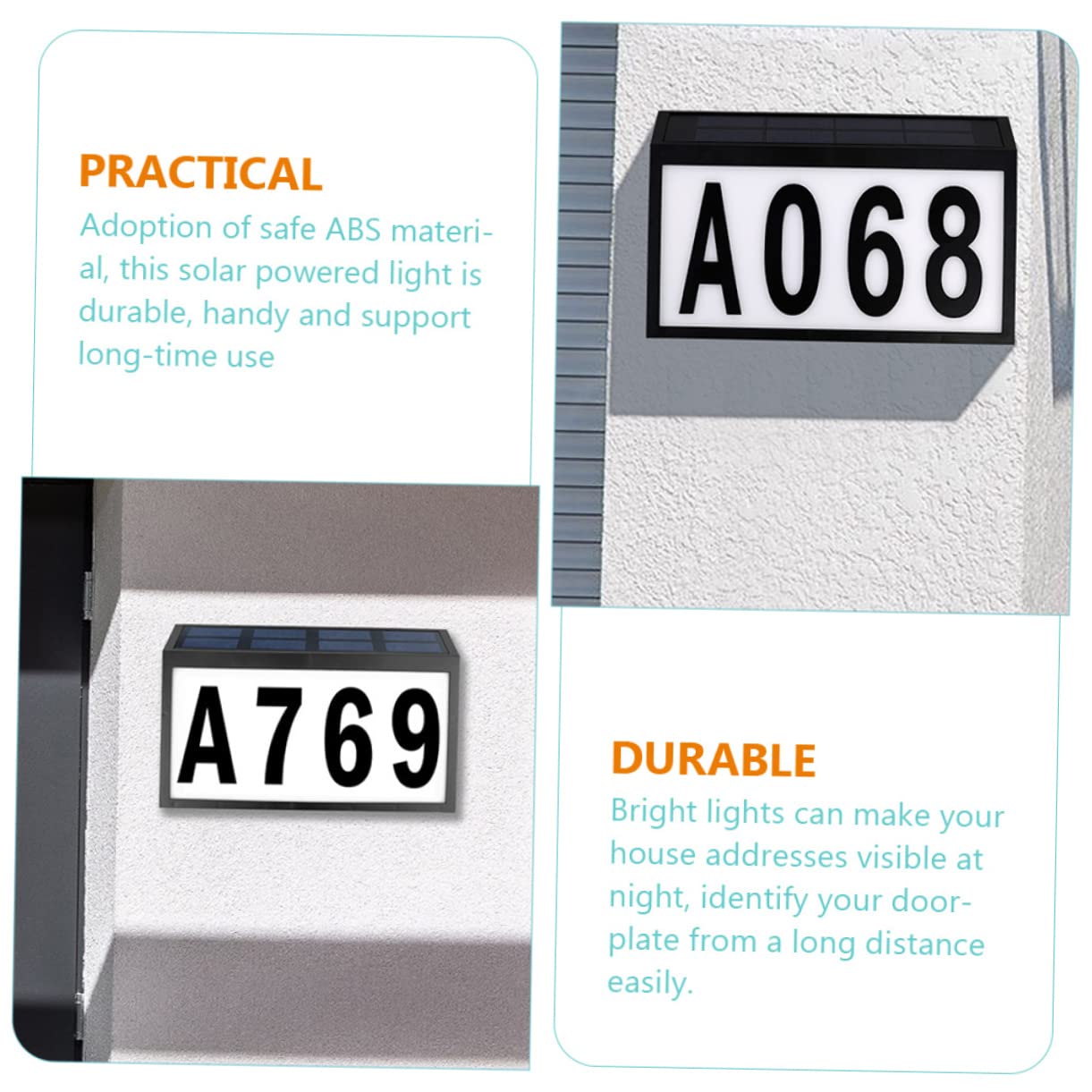 Veemoon 1set Lampada Solare Per Indirizzi Numero Di Casa Illuminato Con Luce Bianca Design Energia Rinnovabile Facile Da Installare Per Esterni