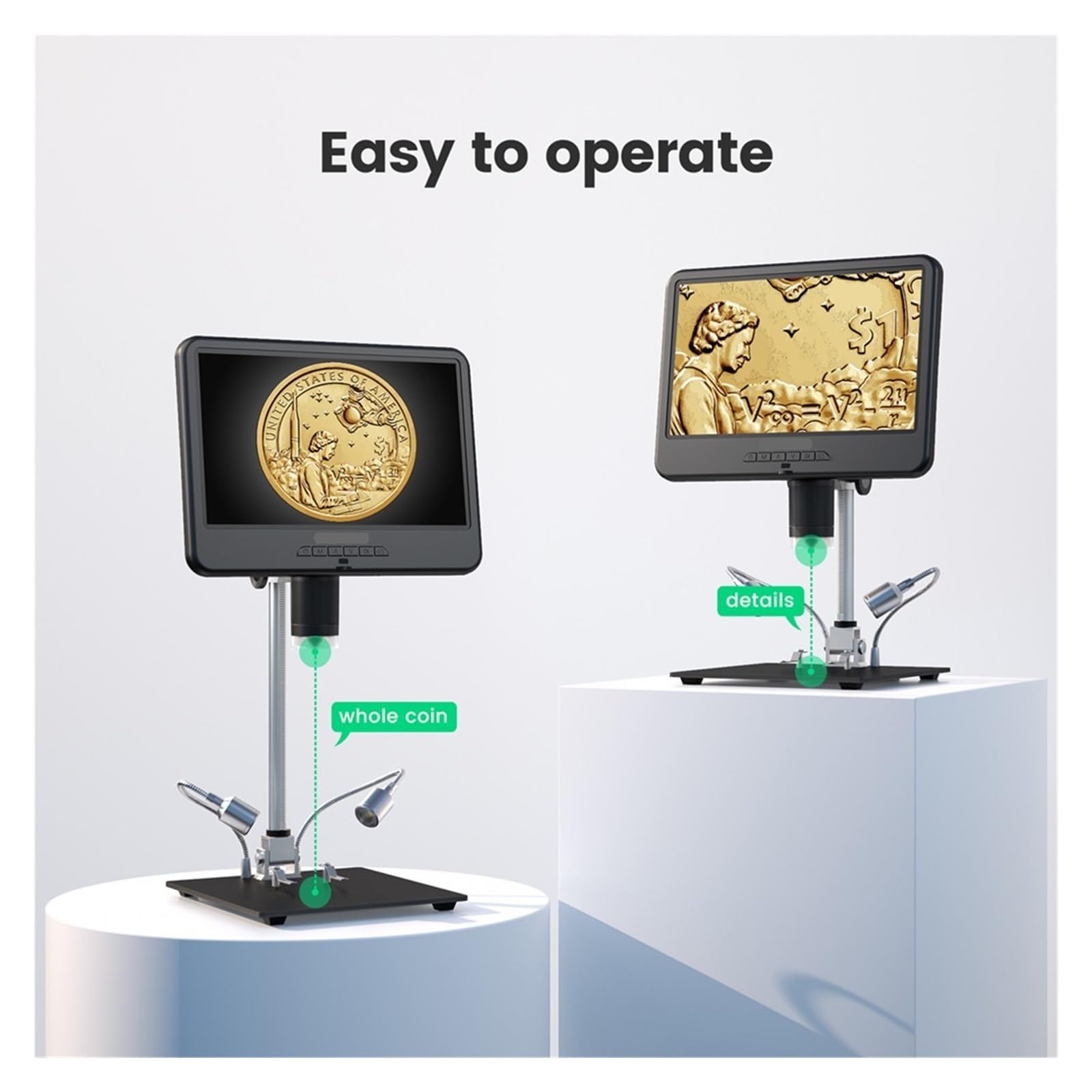 AD210 Digital Microscope 12 Million Pixels IPS Touching Screen 260X Magnification Soldering LED Fill Light(AD210 10.1inch)