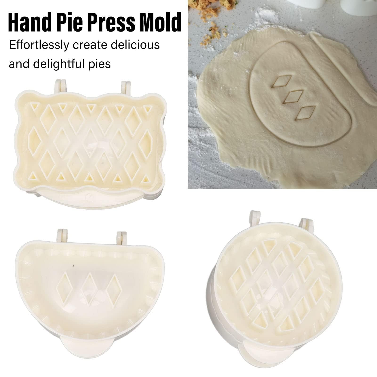 Hand Pie Molds, 3PCS Mini Pie Molds for Baking Mini Hand Pie Molds Christmas Hand Pie Molds Mini Pie Maker for Party Baking