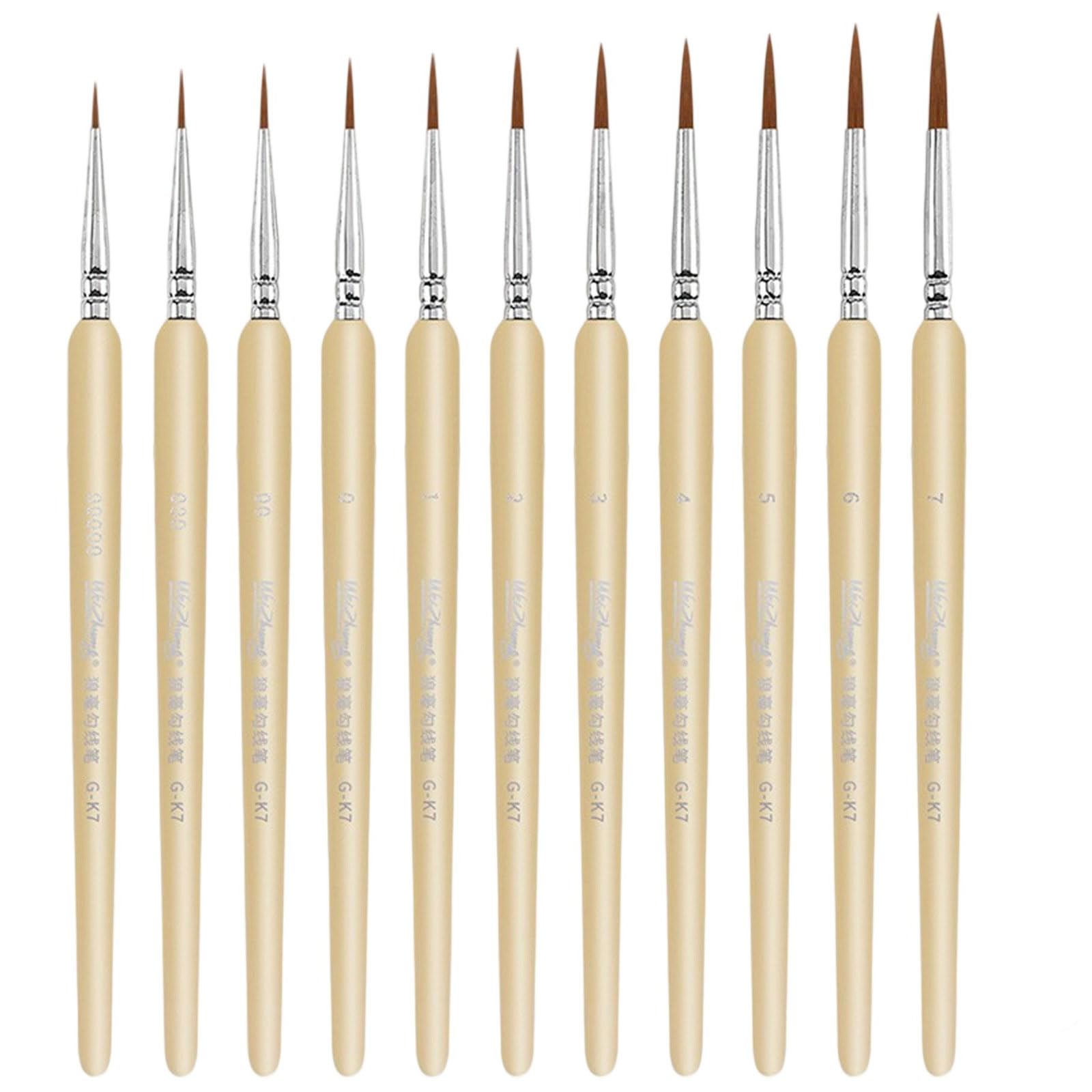 11Pcs Miniature Paint Brushes Set For Fine Detailing With Acrylic Watercolor Oil Gouache & Face Art Models Professional Calligraphy Brush Pen