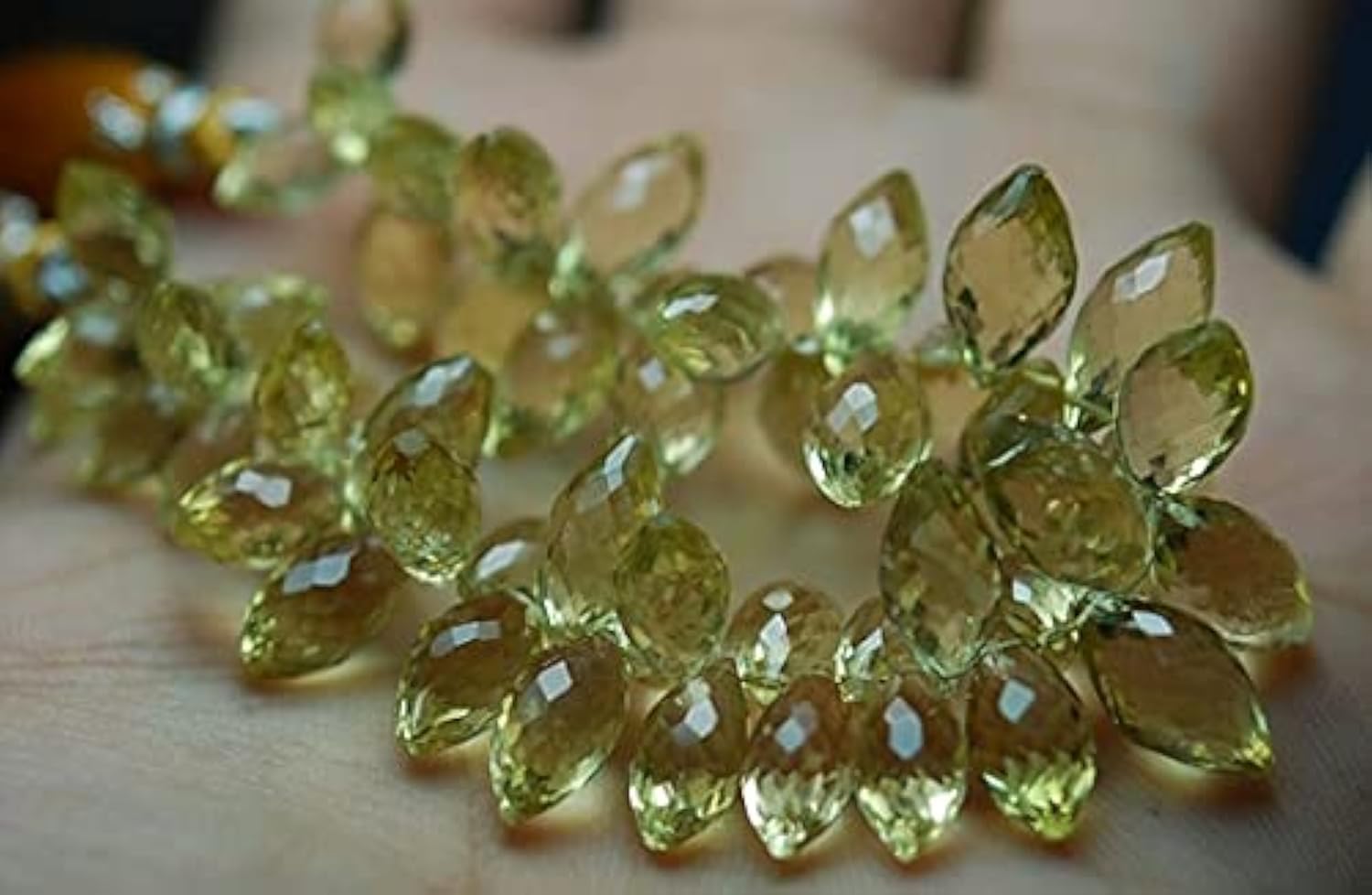 Quartz citron facetté 7x14mm LKBEADS pour création bijoux