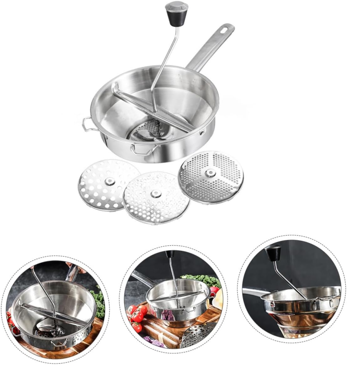 Stainless Steel Food Blender for Vegetables and Fruits Multi-functional Cooking Tool for Home and Kitchen with Comfortable Grip and Professional Design