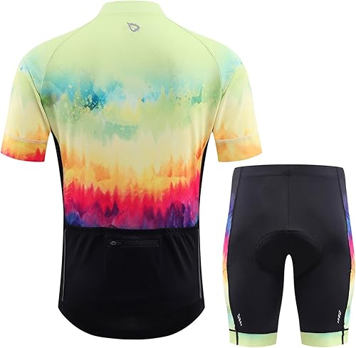 Miniatura 2 de BALEAF Conjunto de camiseta de ciclismo para hombre manga corta para bicicleta de montaña ropa de MTB verano UPF50 02-azul/blanco/negro, 01-verde,