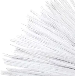 Limpadores de cachimbo brancos, 100 peças, limpadores de cachimbo para artesanato, hastes de chenille para projetos de decoração DIY, LCS.